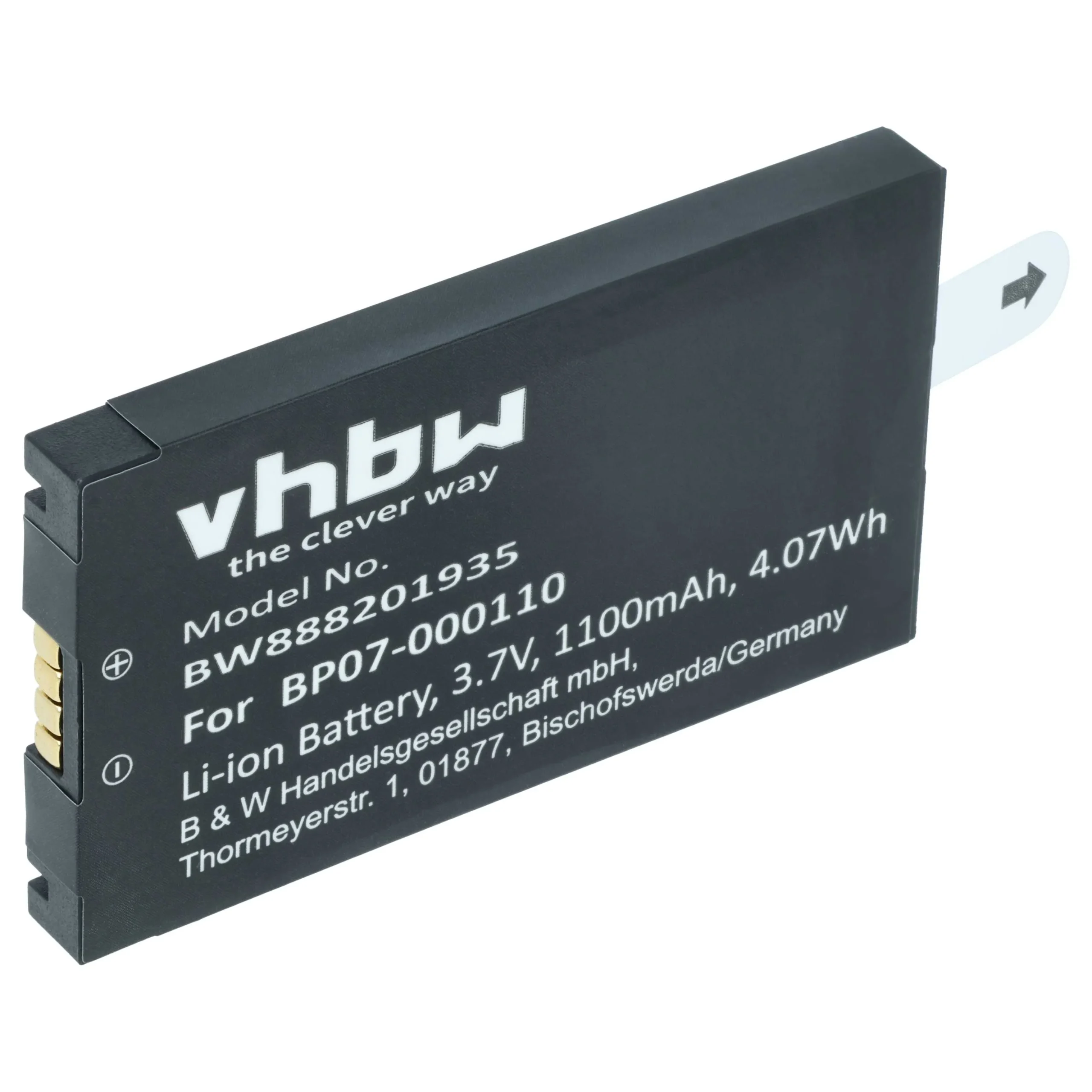 Batterie remplace Datalogic 11300794, 3H21-00000370 pour scanner de code-barre Datalogic - 1100mAh 3,7V
