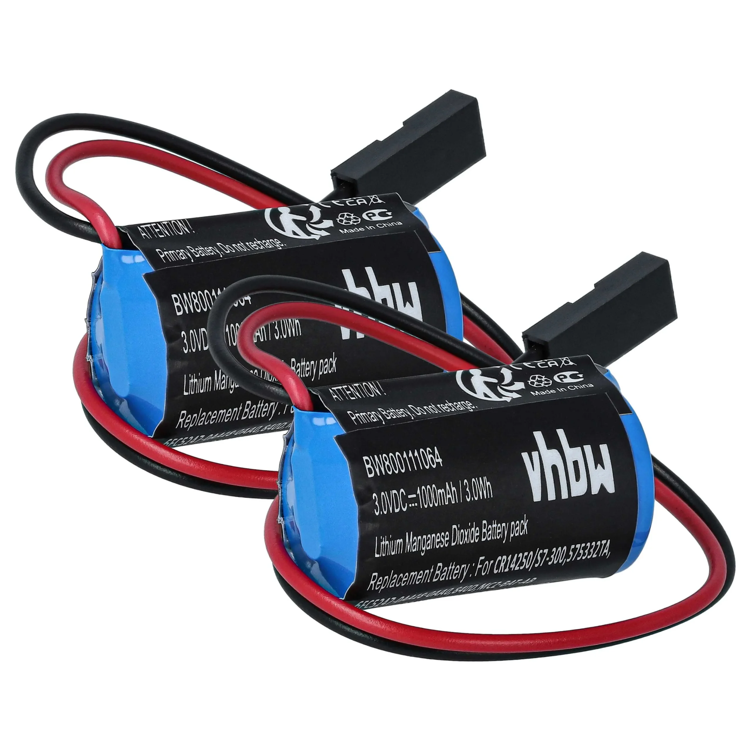 2x Piles remplace Siemens 575332TA, 146881, 575332, 143467 pour unité de contrôle - 900mAh 3V Li-MnO2