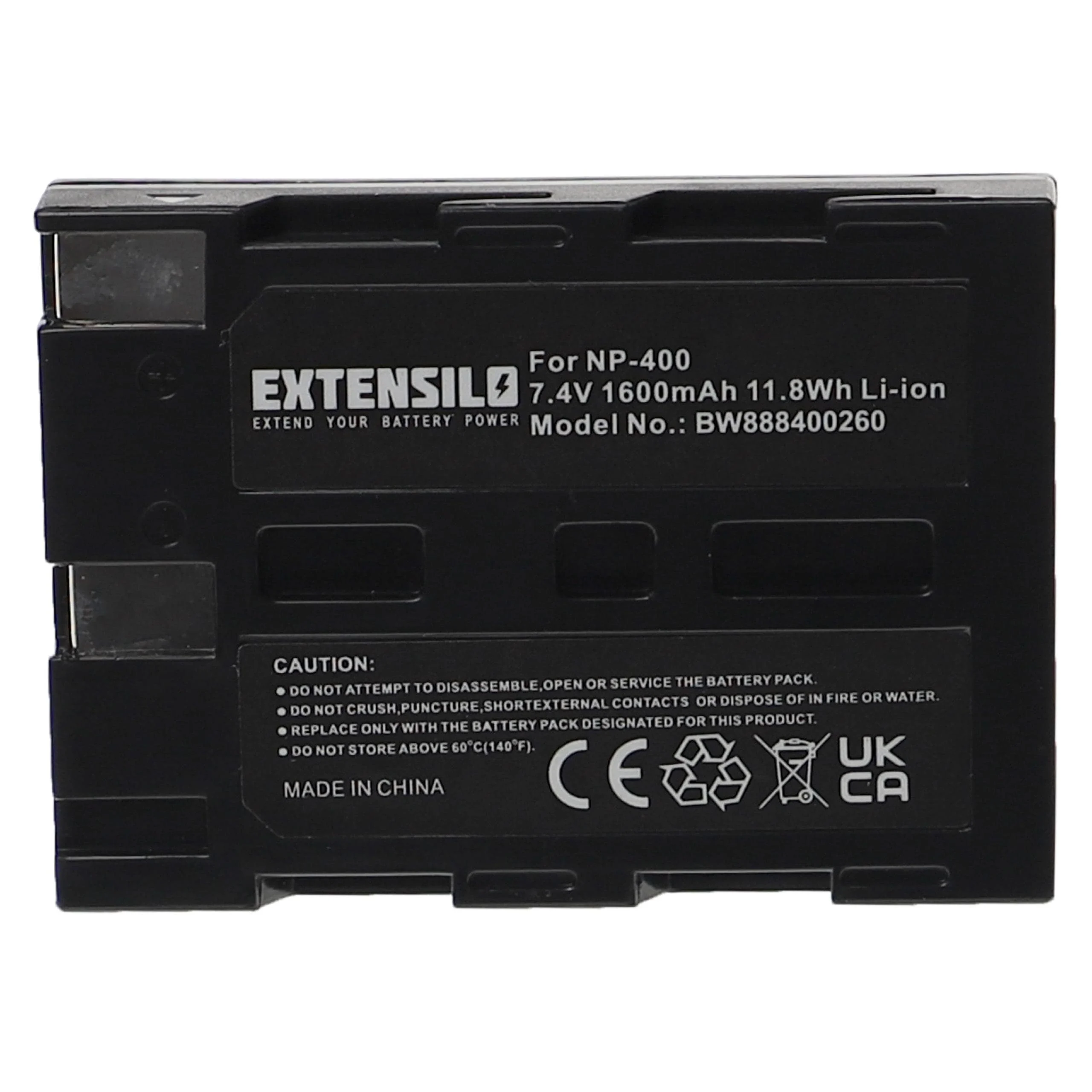 Batterie remplace Minolta NP-400 pour appareil photo Pentax- 1600mAh 7,4V Li-ion