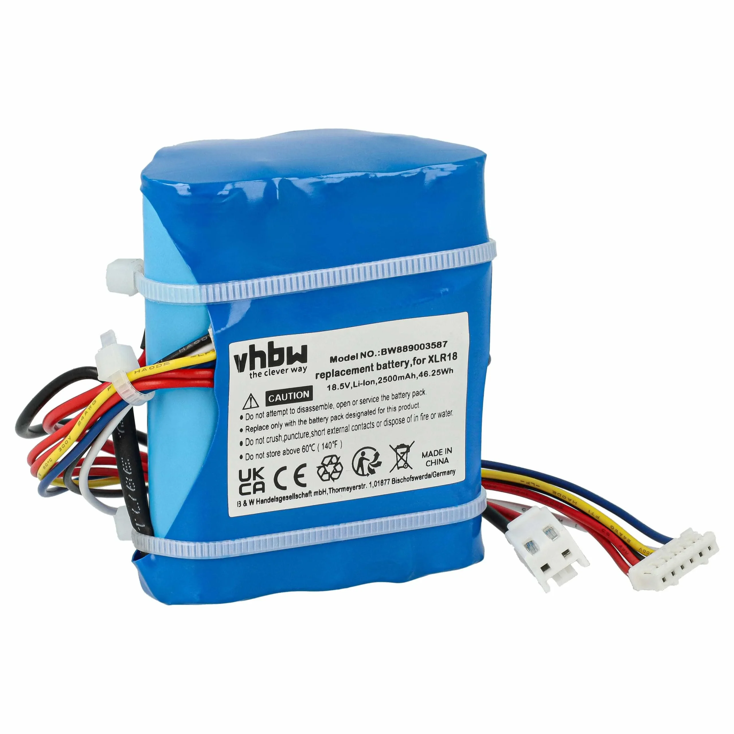 Batterie remplace DeLonghi XLR18 pour aspirateur DeLonghi - 2500mAh 18,5V Li-ion