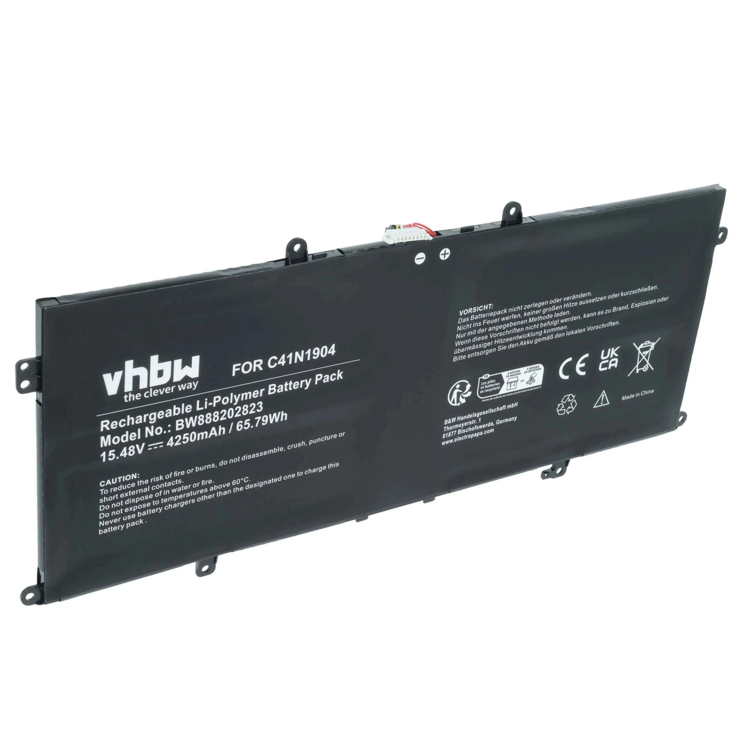 Batterie remplace Asus 02B200-03660500 pour ordinateur portable Asus- 4250mAh 15,48V Li-polymère