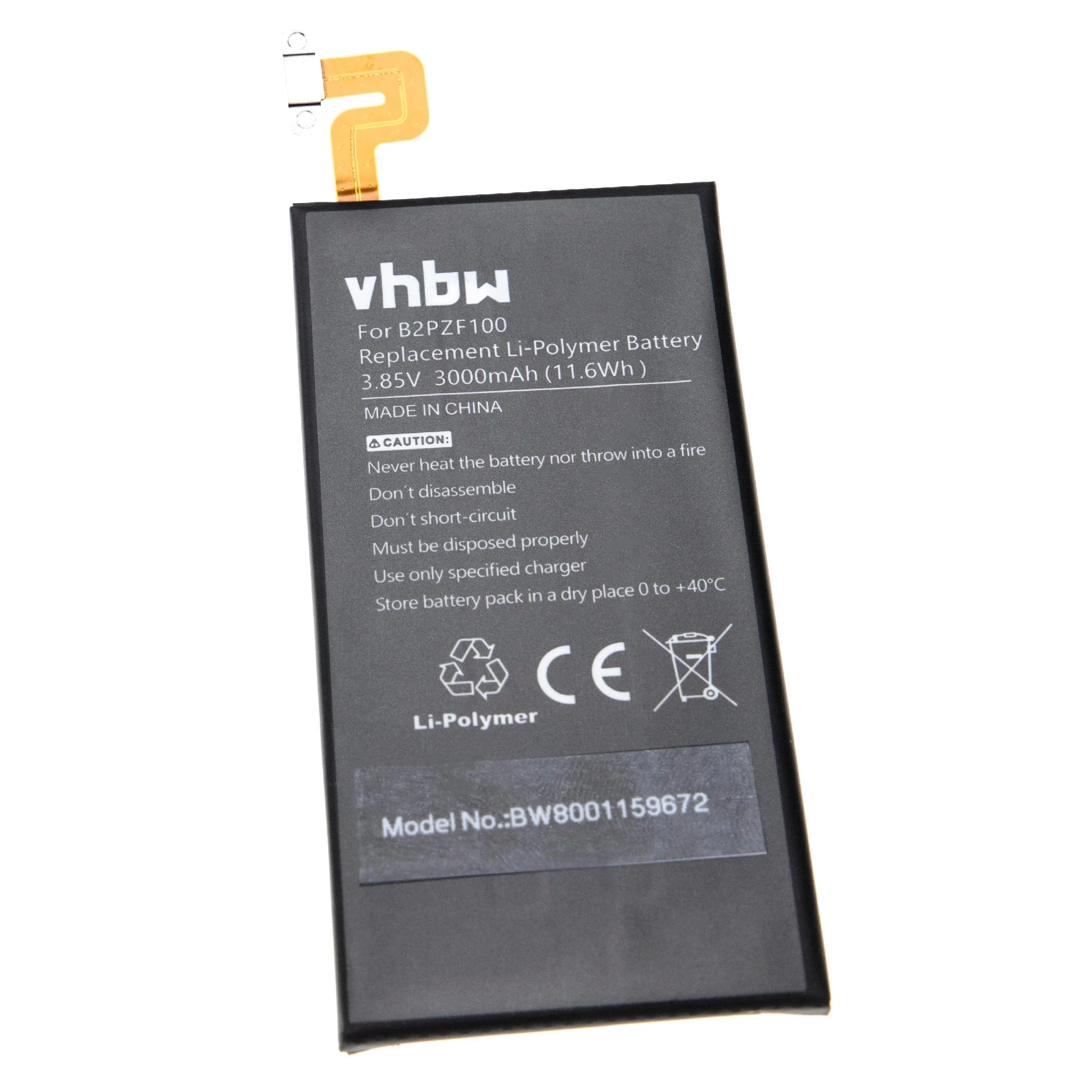 Batterie remplace HTC 5H00269-00M, B2PZF100 téléphone portable HTC - 3000mAh 3,85V Li-polymère
