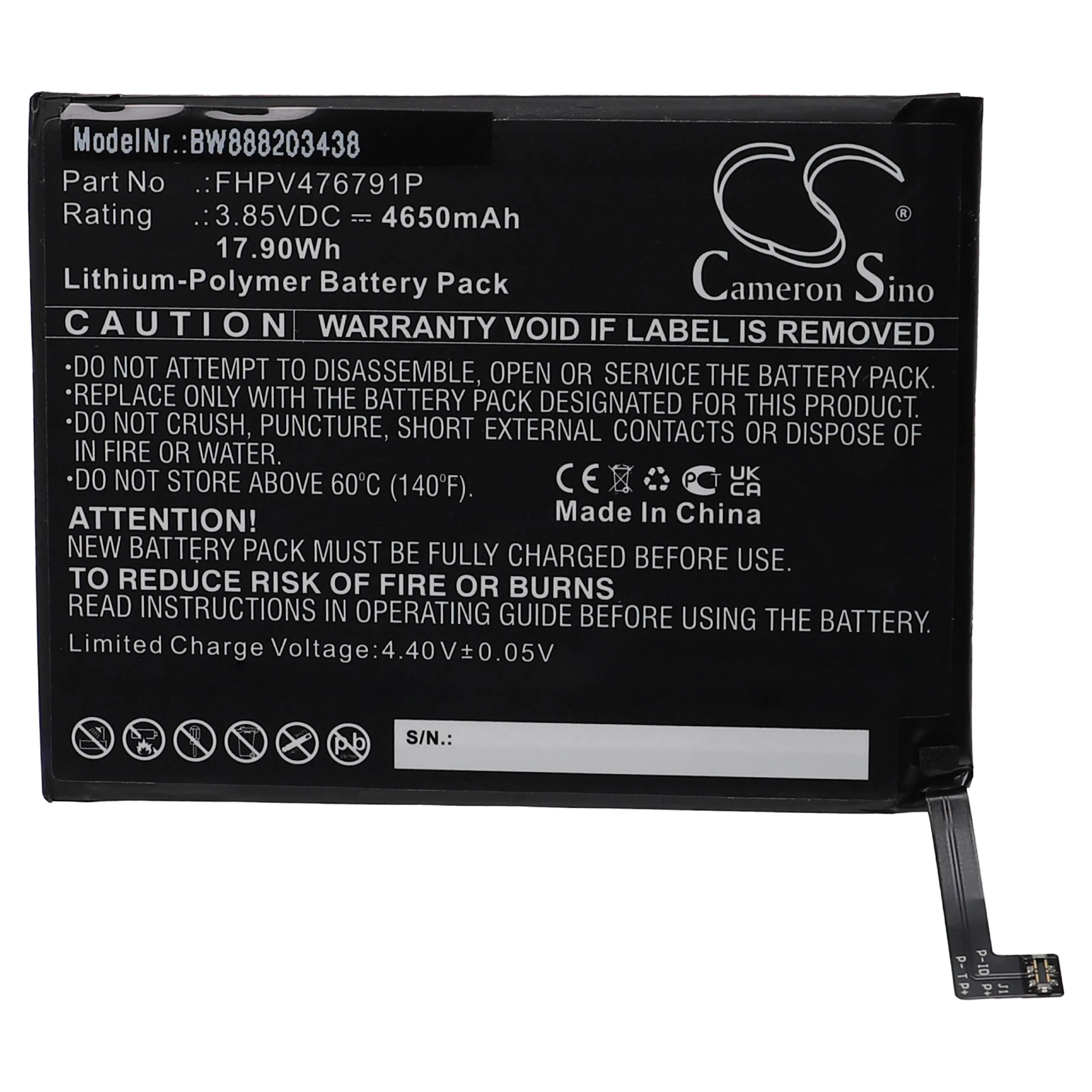 Batterie remplace Wiko FHPV476791P téléphone portable Wiko - 4650mAh 3,85V Li-polymère
