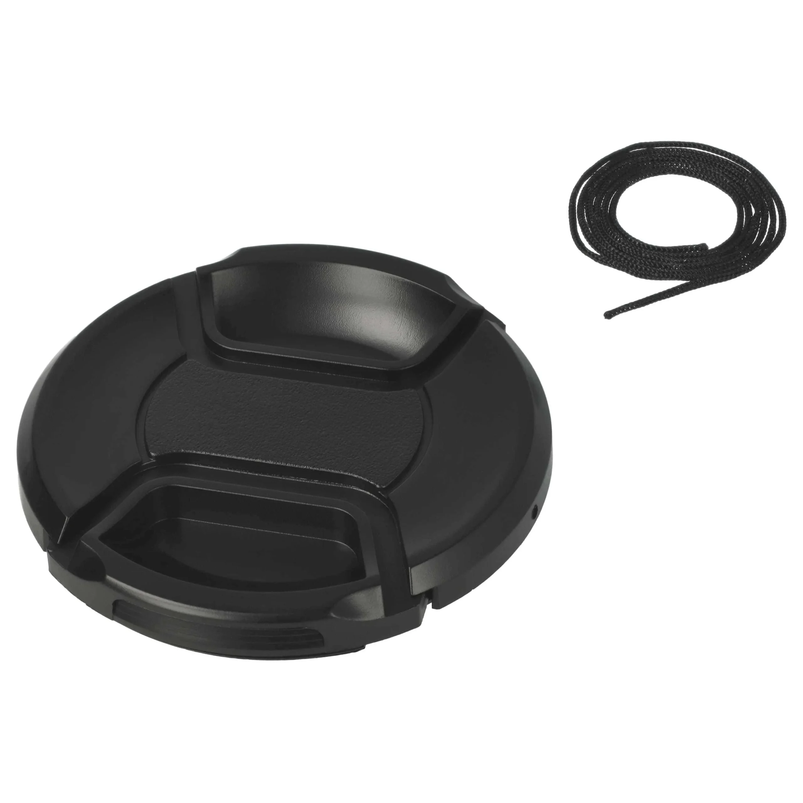Bouchon d'objectif 67 mm - Prise centrée, plastique, noir