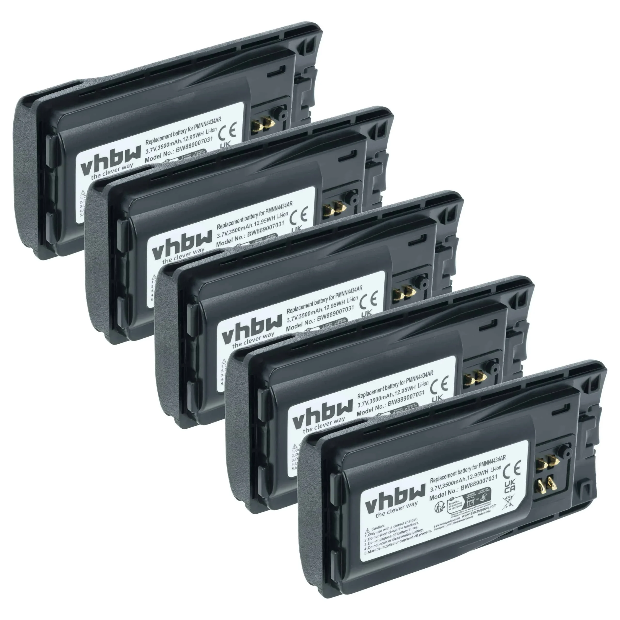 5x Batteries remplace Motorola PMLN6394, MNN4453AR pour radio talkie-walkie Motorola- 3500mAh 3,7V Li-ion