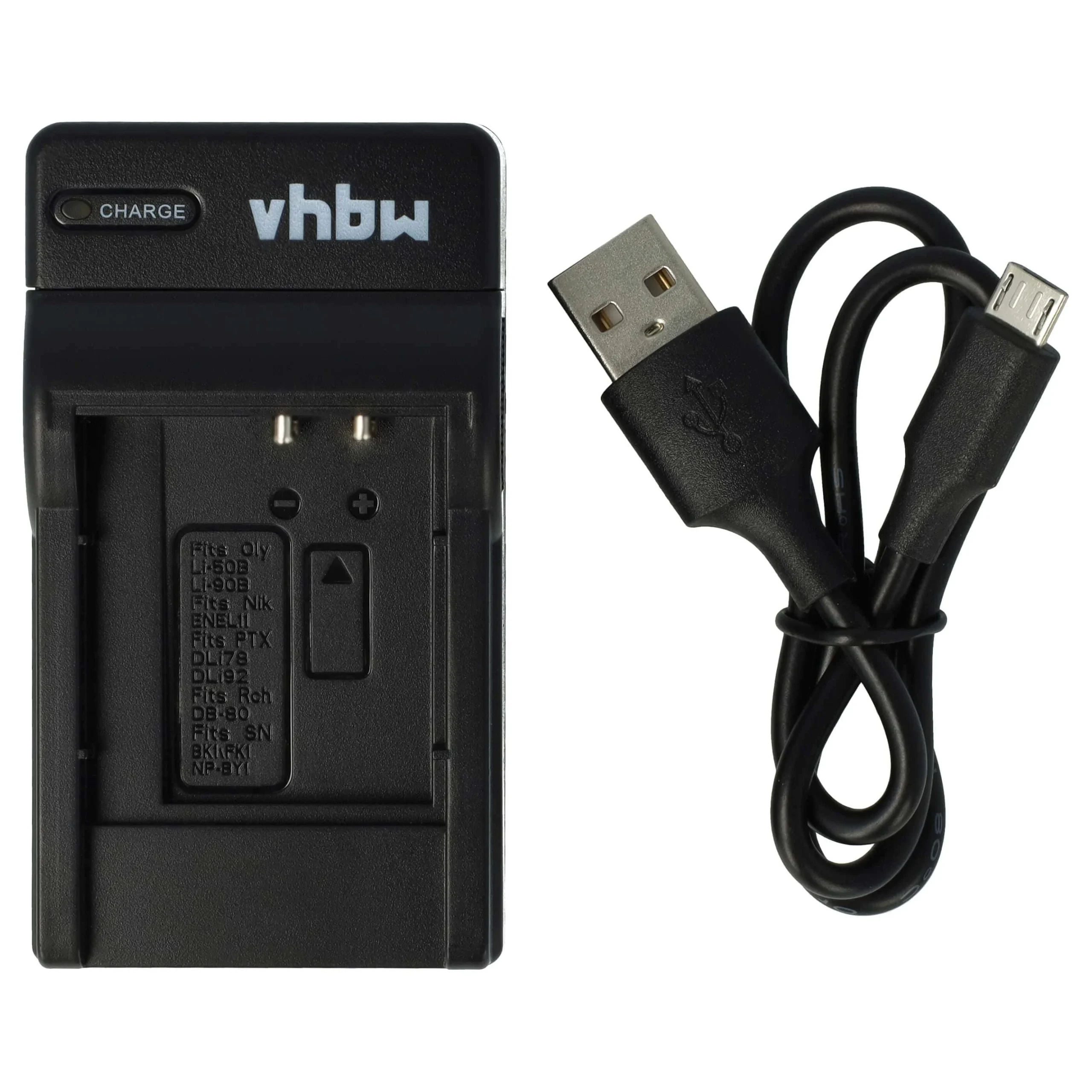 Chargeur USB-C + câble USB-C pour appareil photo GE, Pentax, Panasonic, Kodak - 0,5 A