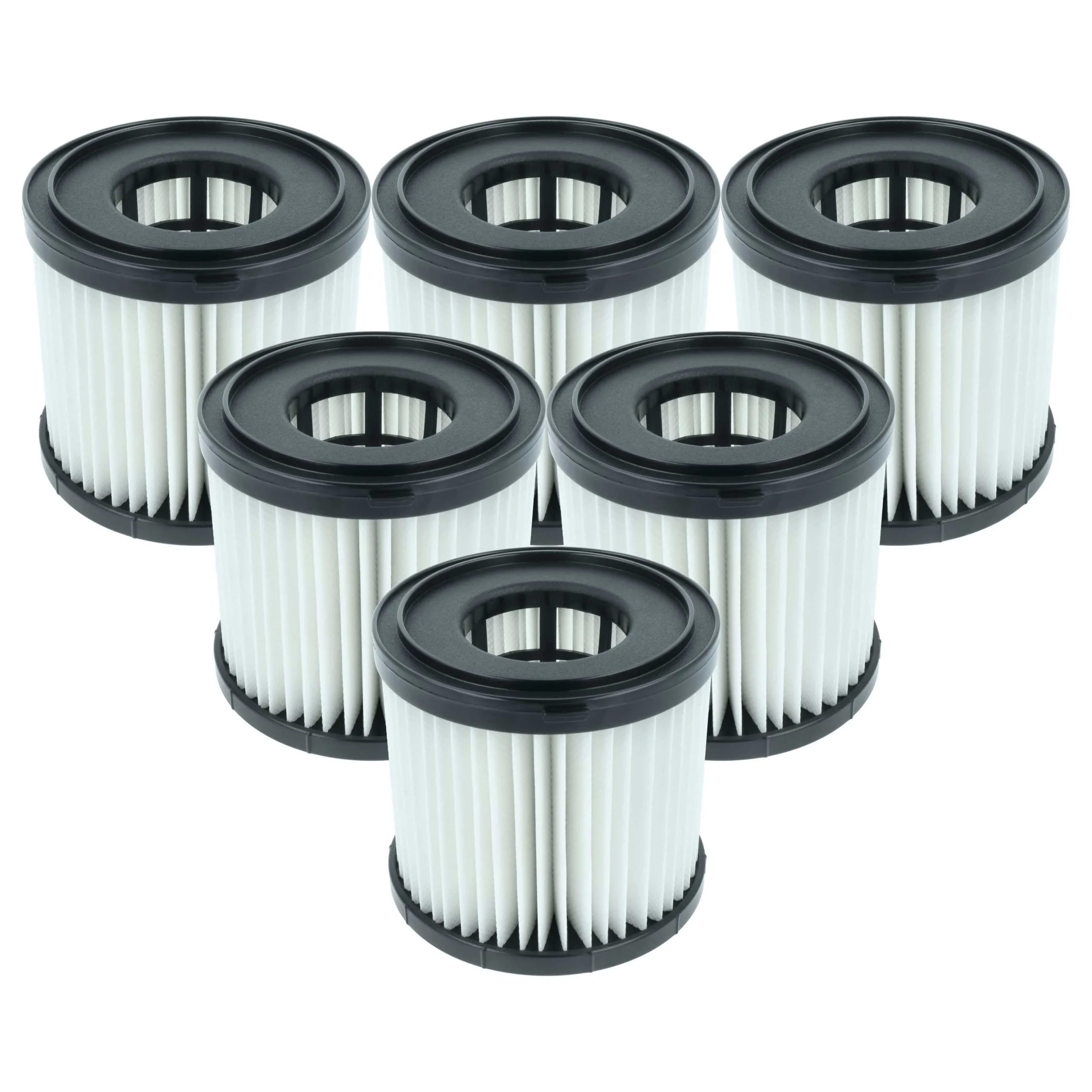 6x Filtre remplace Hart HAVF01 pour aspirateur Ryobi - Cartouche Filtre H13, noir / blanc
