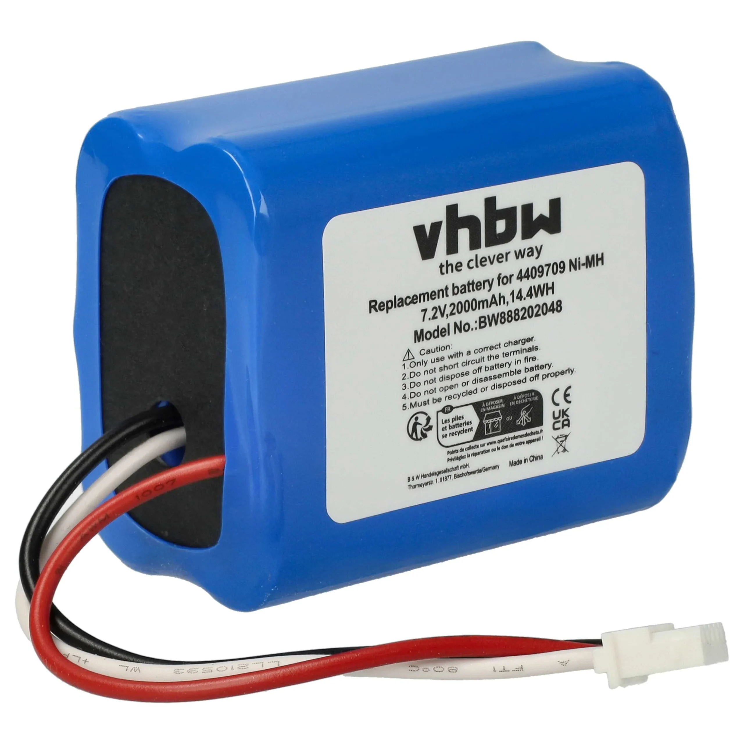 Batterie remplace iRobot 4409709, GPRHC202N026 pour robot aspirateur Proscenic - 2000mAh 7,2V NiMH
