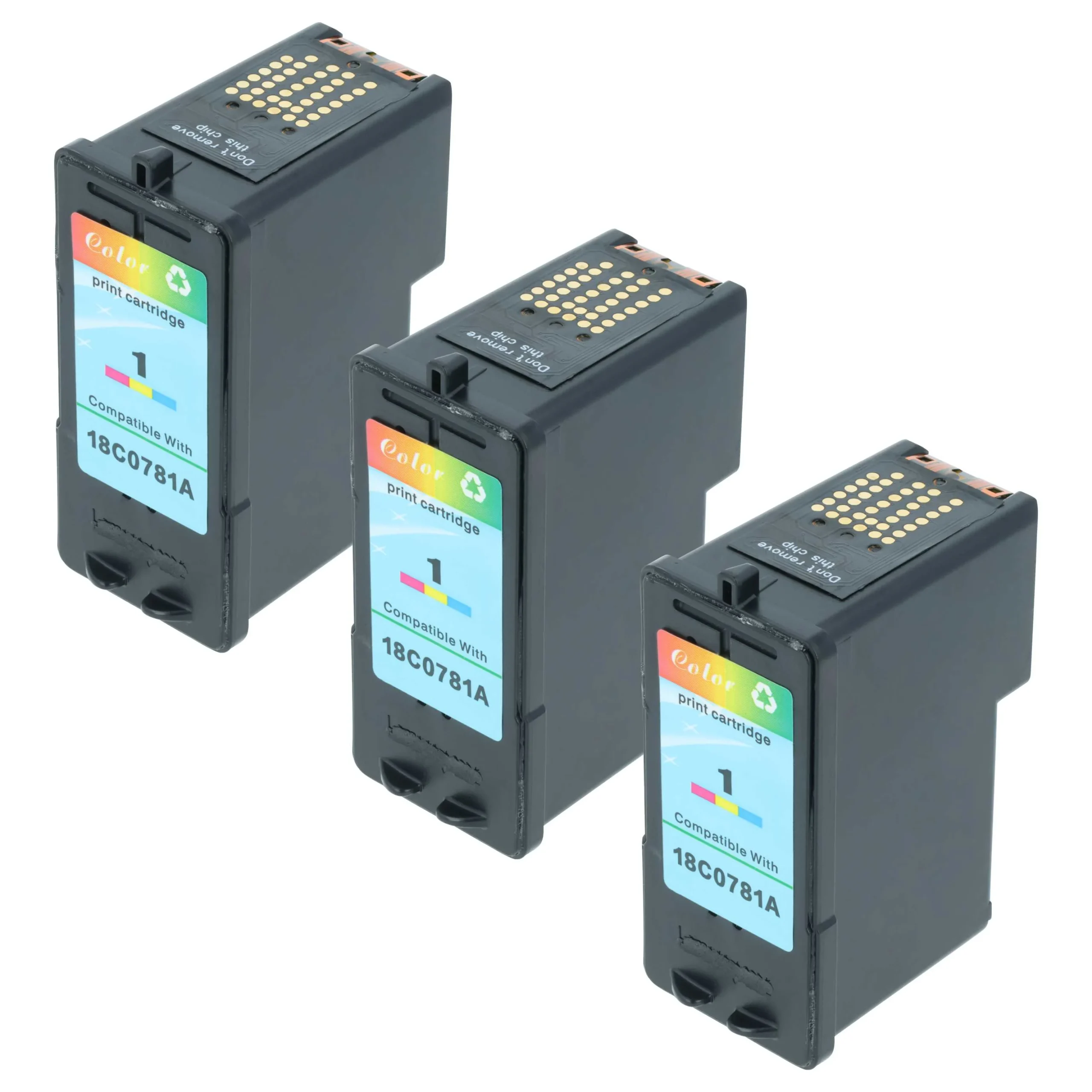 3x Cartouches remplace Lexmark Nr. 1, 18CX781E, 18C0781E pour imprimante - CMY
