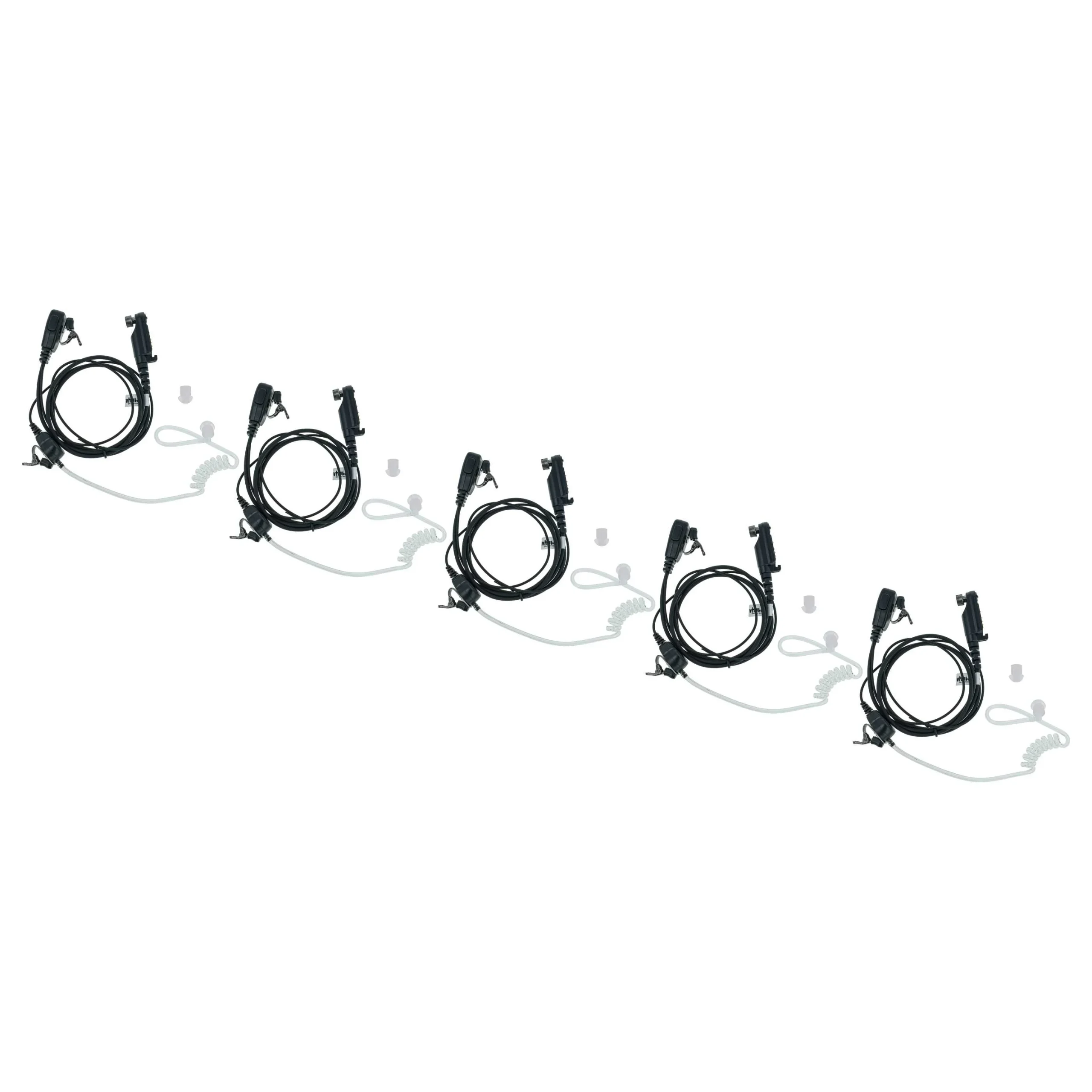 5x Oreillette de talkie-walkie pour Hyt / Hytera PD600 et autres - Avec microphone PTT + support clip, noir