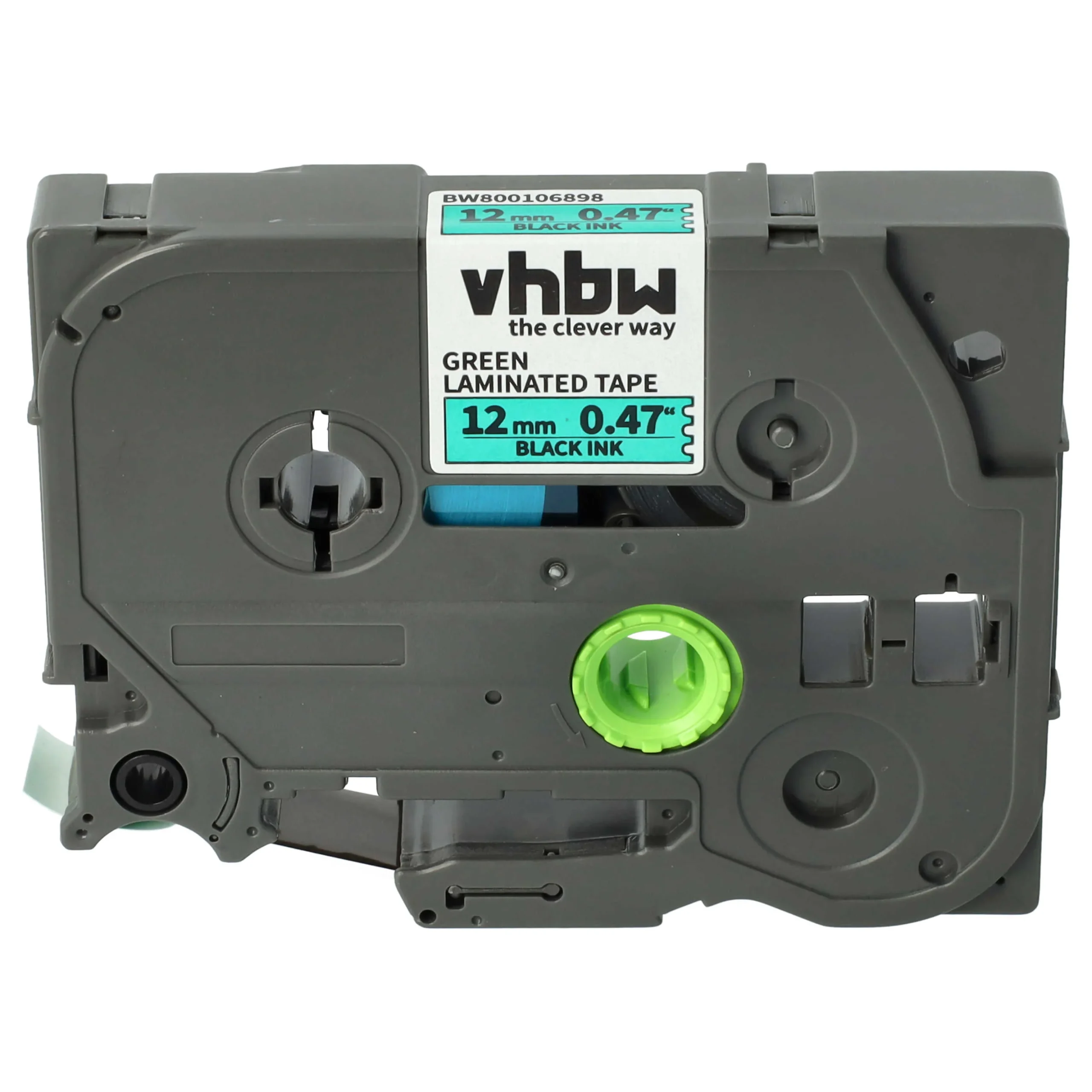 Cassette à ruban remplace Brother TZE-731, TZ-731 - 12mm lettrage Noir ruban Vert, plastique