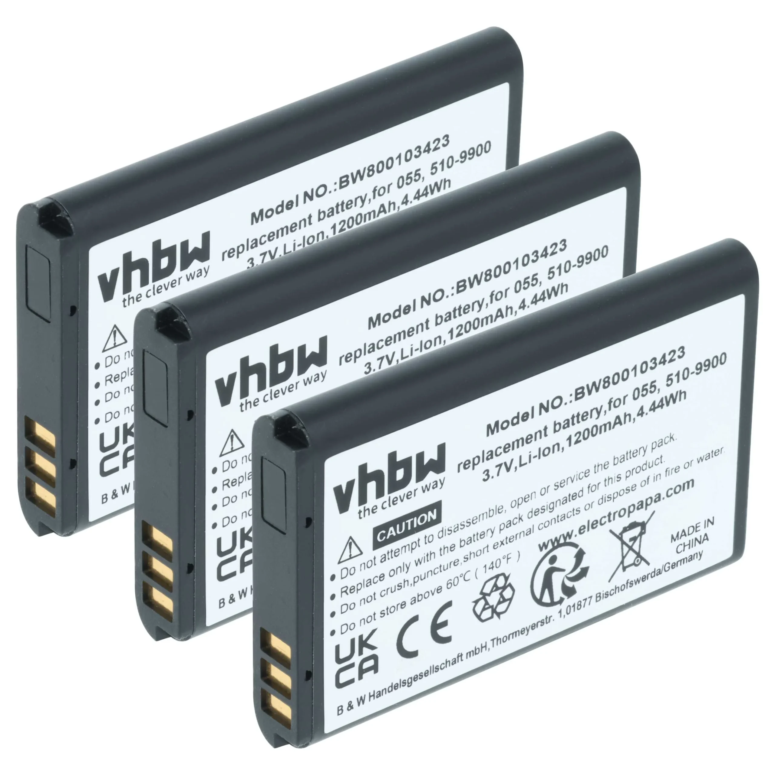 3x Batteries remplace Liquid Image 510-9900, 055 pour caméscope Liquid Image- 1200mAh 3,7V Li-ion