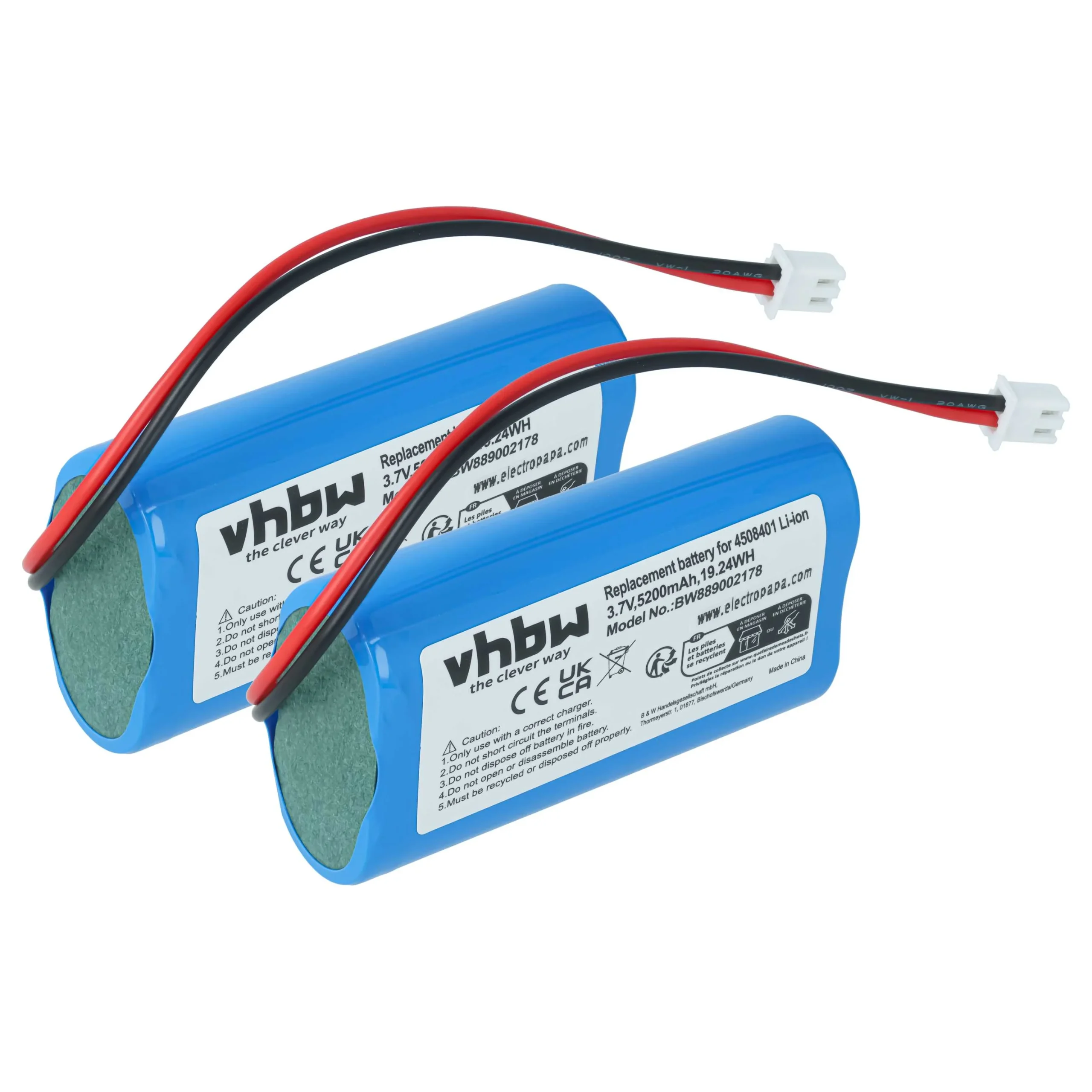 Batterie (2 pcs.) Sigor Nuindie, Numotion, Villeroy & Boch Seoul 2.0, Zafferano Poldina - 5200mAh 3,7V Li-ion