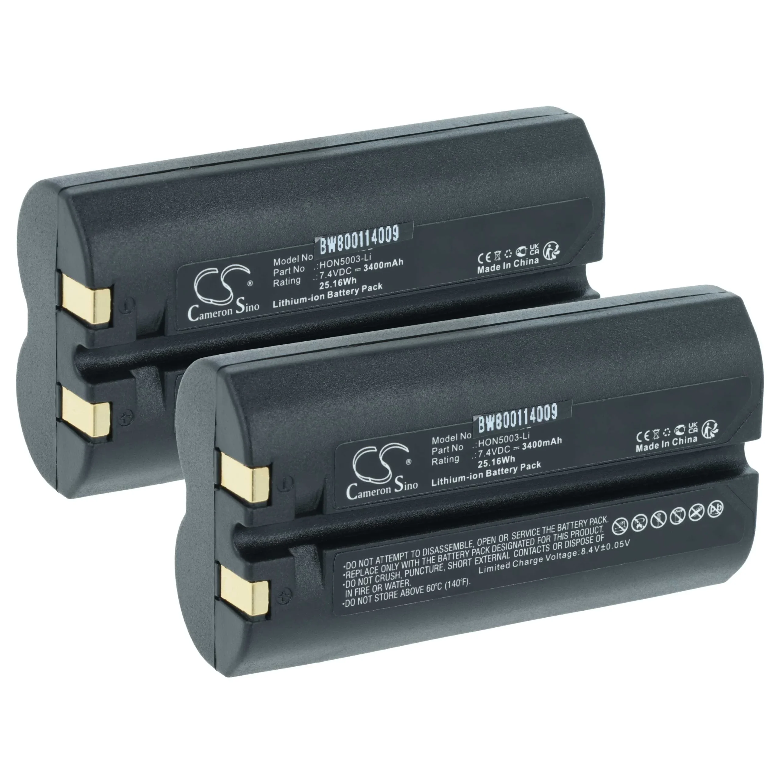 2x Batteries remplace Honeywell HON5003-Li pour scanner de code-barre Mannesmann / D2 - 3400mAh 7,4V