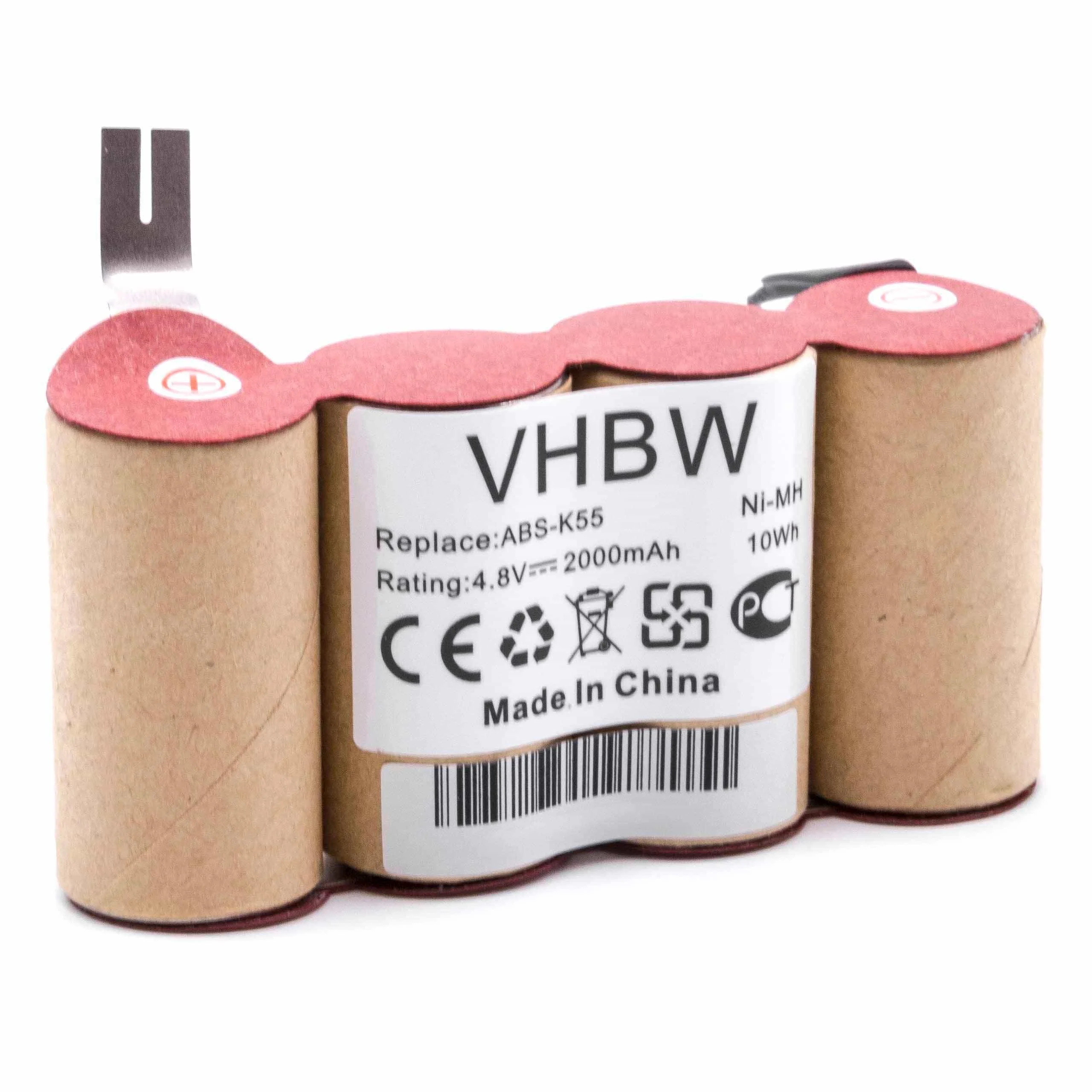 Batterie remplace Kärcher BF9900, ABS-K55 pour balai électrique Kärcher - 2000mAh 4,8V NiMH
