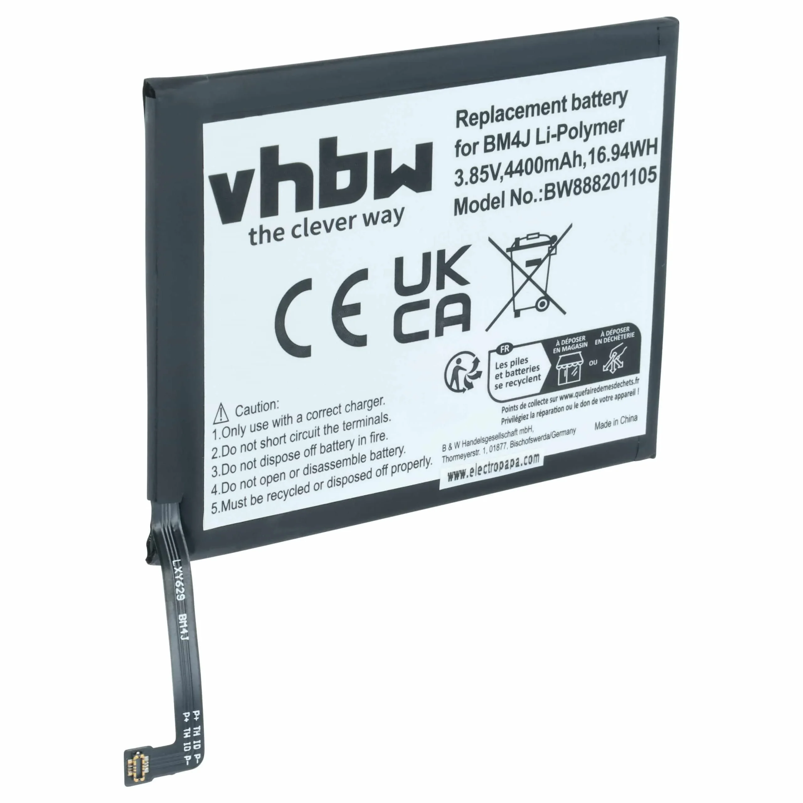 Batterie remplace Xiaomi / Redmi BM4J téléphone portable Xiaomi / Redmi - 4400mAh 3,85V Li-polymère