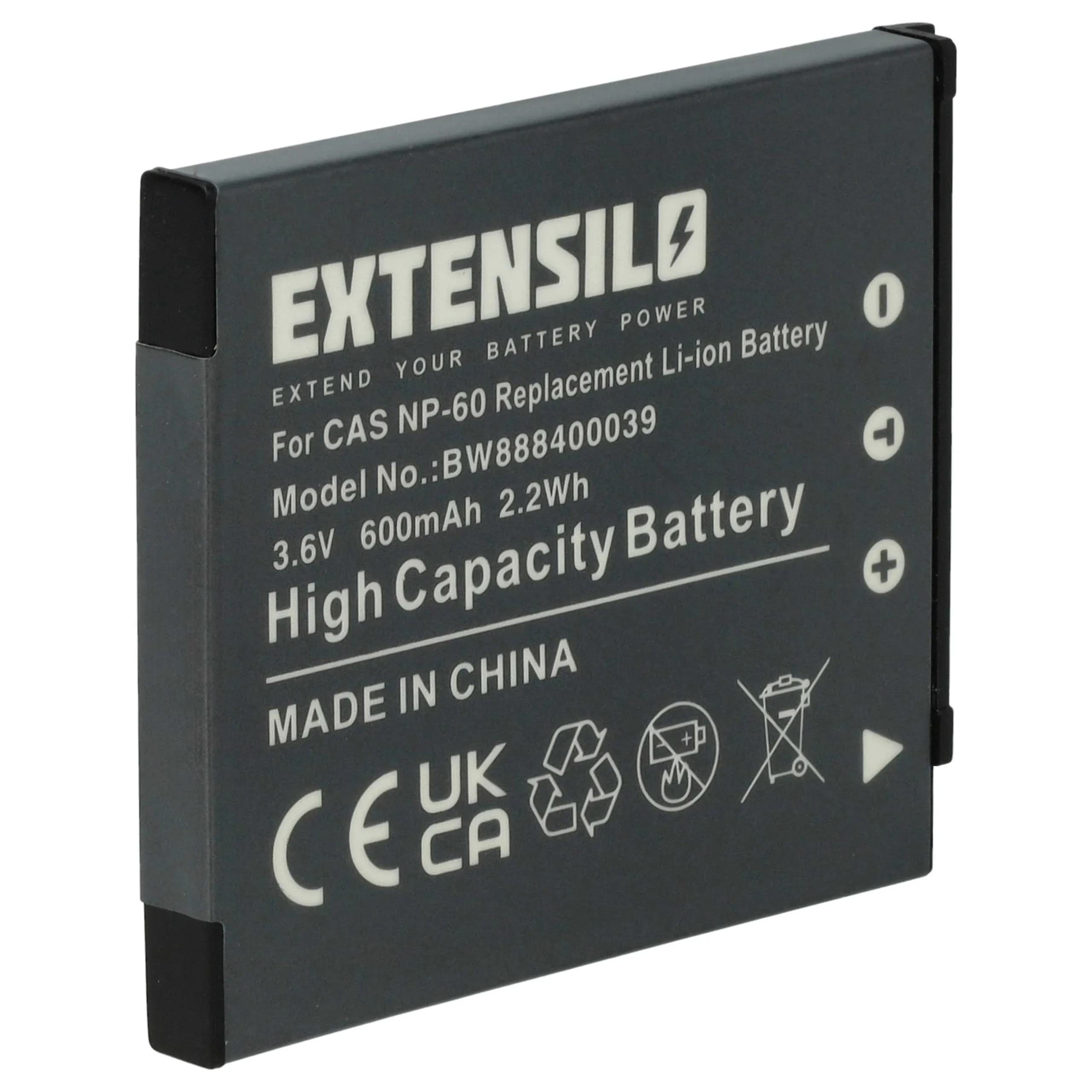 Batterie remplace Casio NP-60 pour appareil photo Casio- 600mAh 3,7V Li-ion