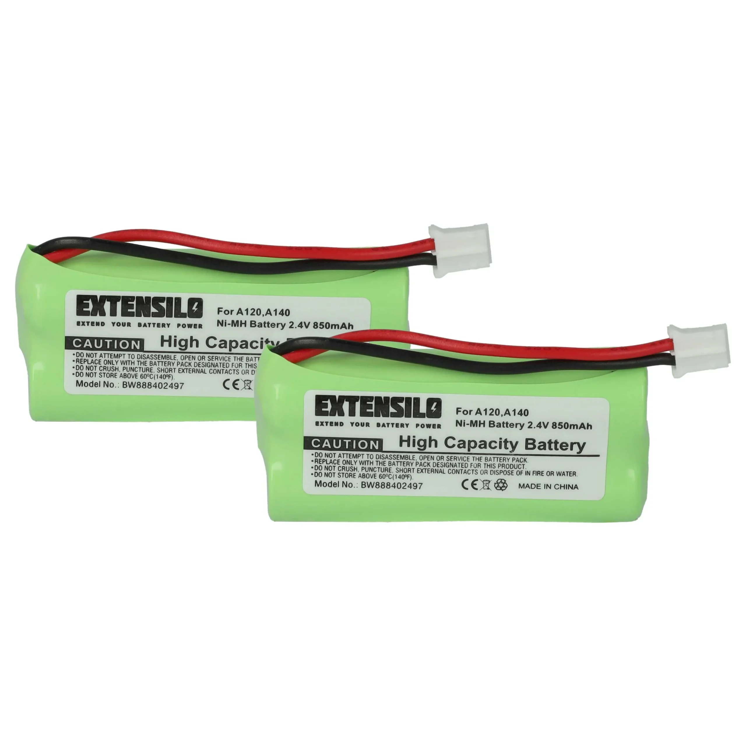 2x Batteries remplace 55AAAHR2BMX, 220436C1, 41AAAH2BMX, 220382C1 pour téléphone T-Com - 850mAh 2,4V NiMH