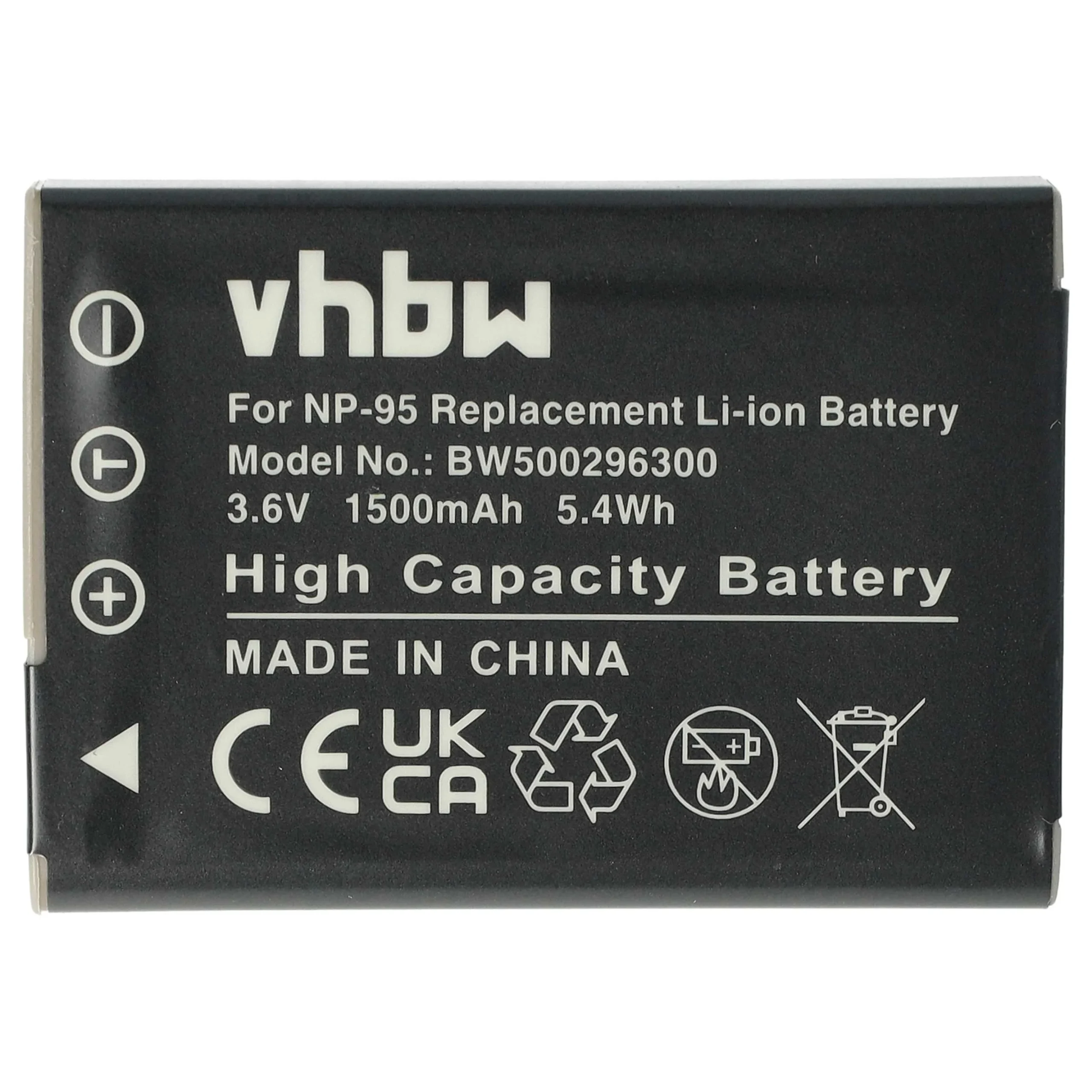 Batterie remplace Fujifilm NP-95 pour appareil photo Fujifilm- 1500mAh 3,6V Li-ion