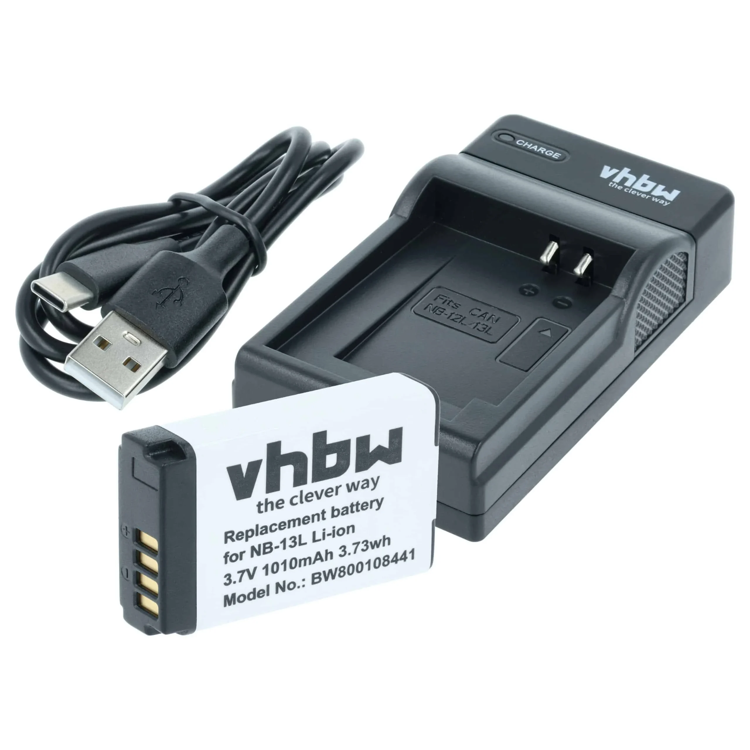 1x chargeur, 1x batterie remplace Canon NB-13L pour caméra Canon