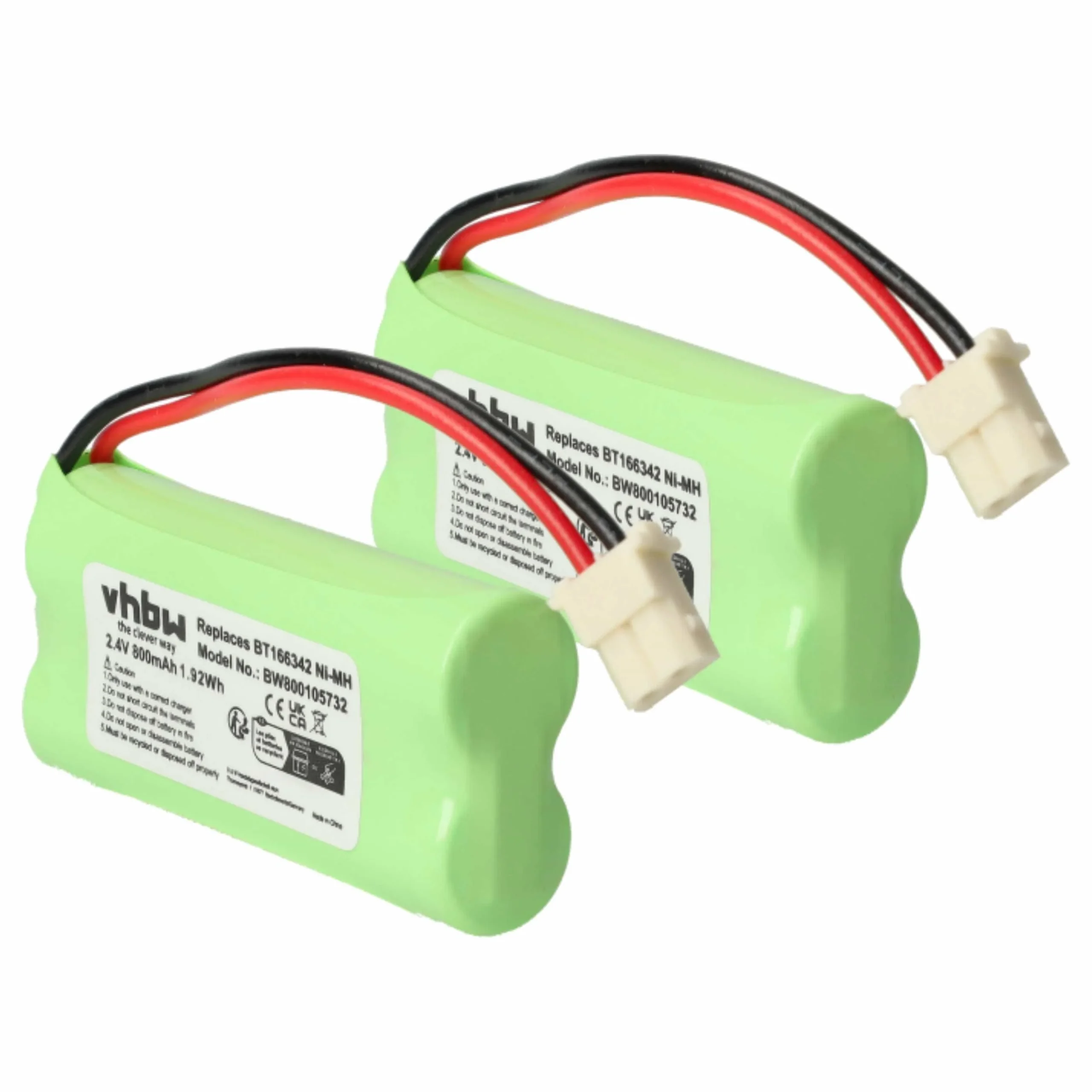 2x Batteries remplace Motorola BT283342, BT183342 pour téléphone Philips - 800mAh 2,4V NiMH