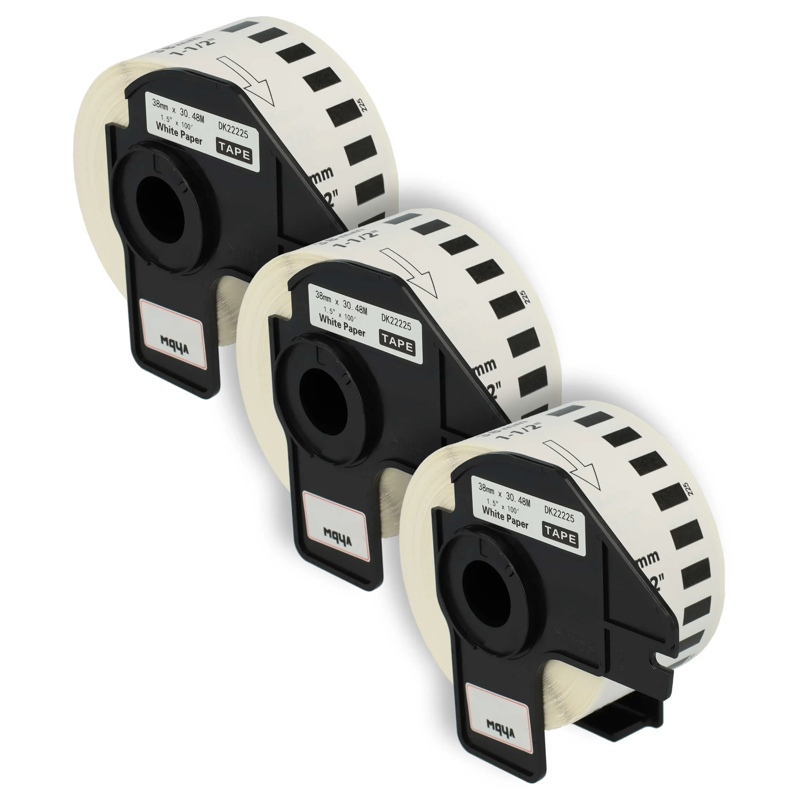 3x Étiquette remplacent Brother DK-22225 pour imprimante étiqueteuse - 38mm x 30,48m + support