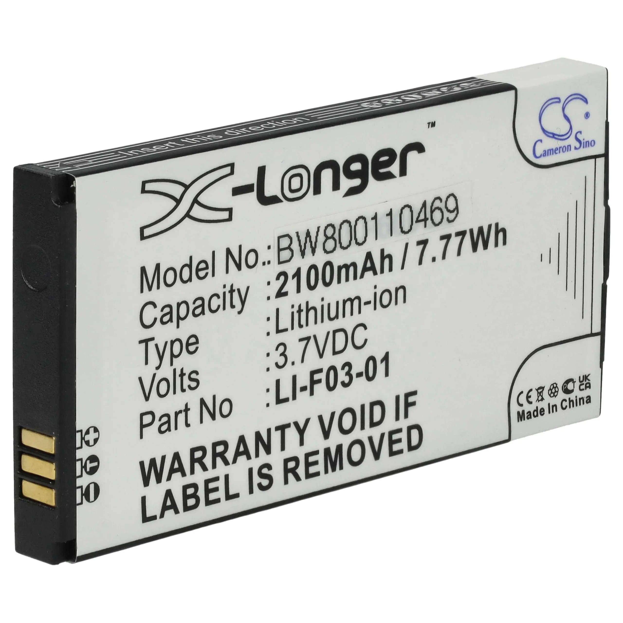 Batterie remplace LI-F03-01 pour navigation GPS Golfbuddy - 2100mAh 3,7V Li-ion