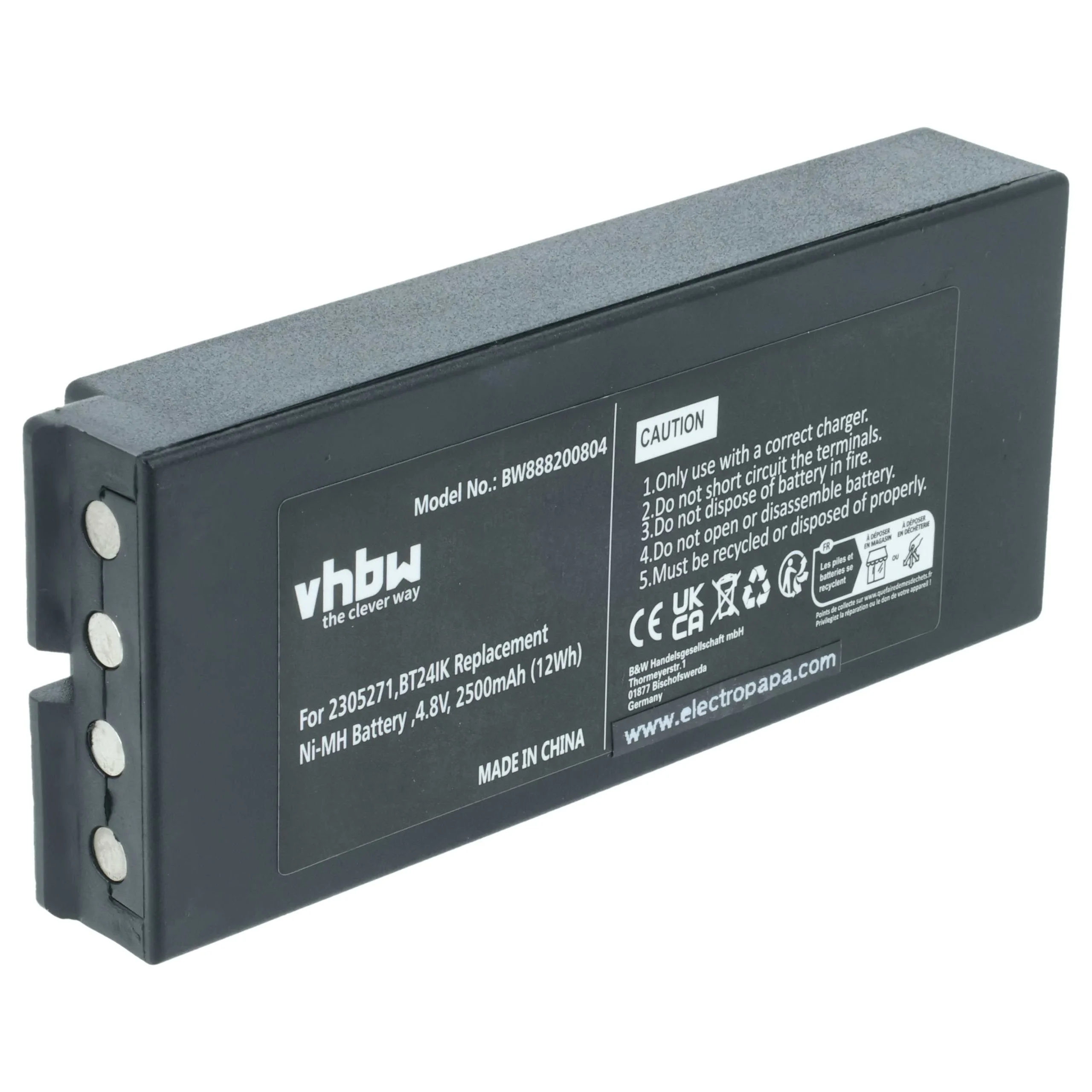 Batterie remplace Danfoss 2305271, BT24IK - 2500mAh 4,8V NiMH