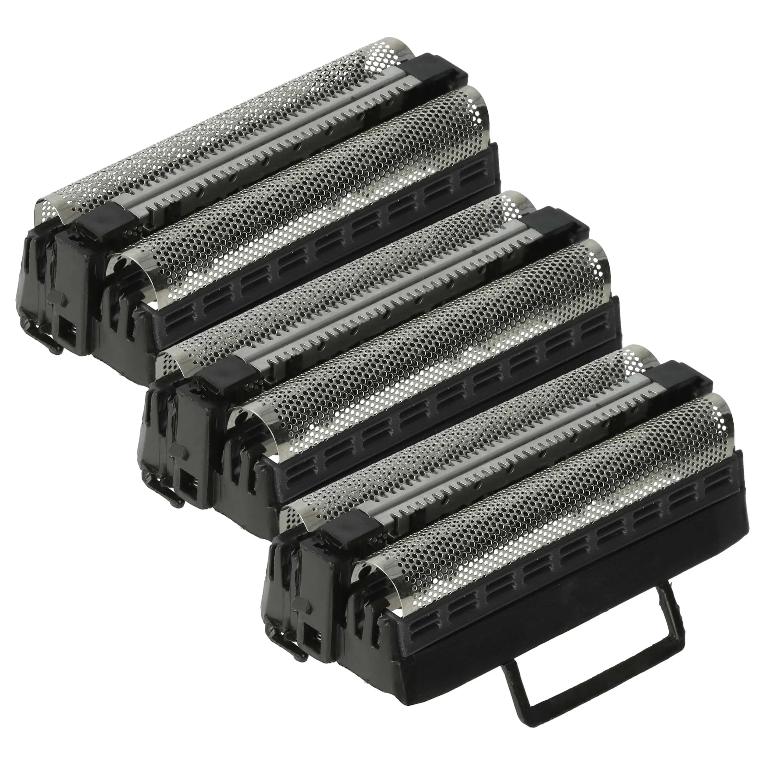3x Grilles doubles remplace XS78, GS78, GS71, GS74 pour rasoir Grundig - avec cadre de tête, noir/argenté
