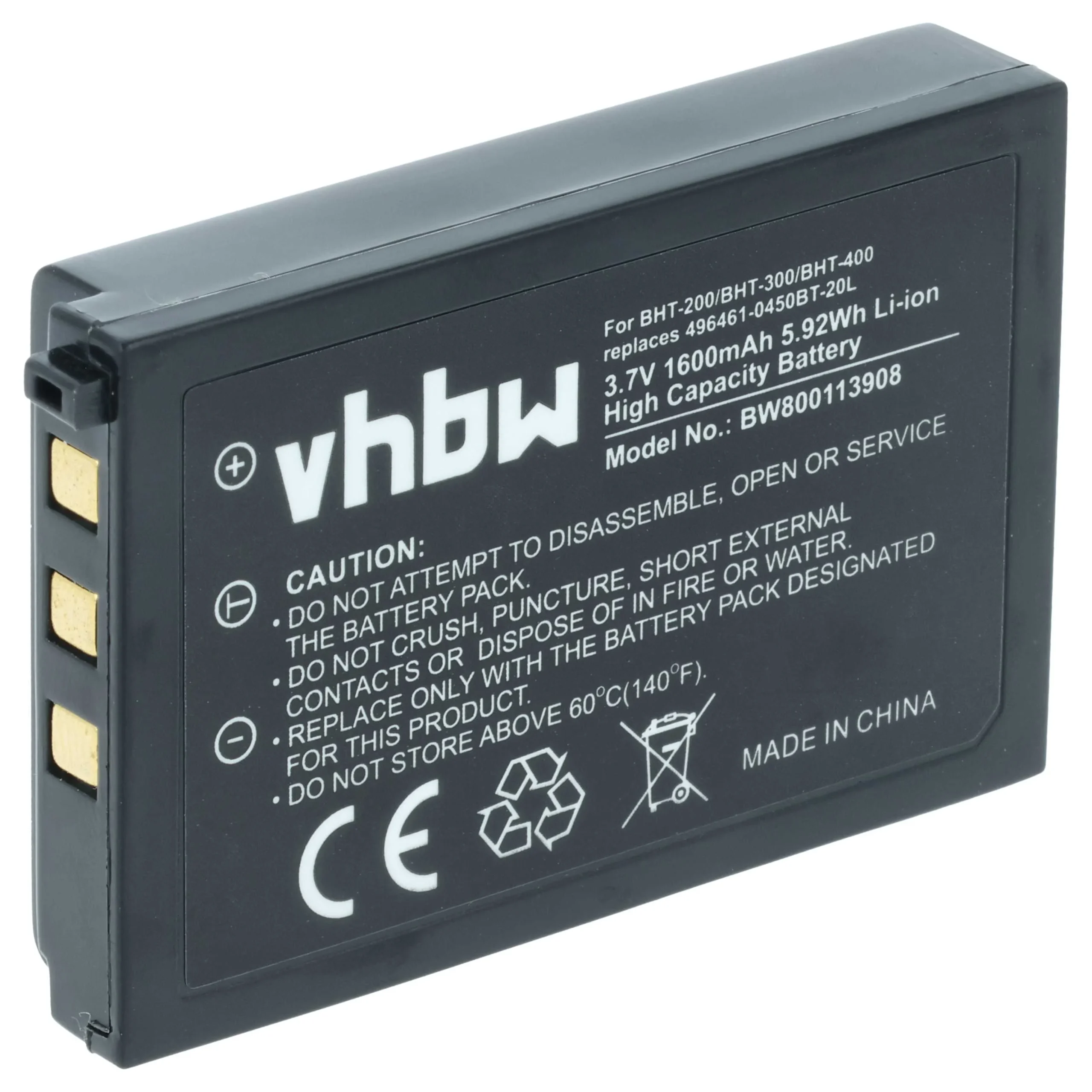 Batterie remplace 496461-0450, 96461-0450, 496466-1130 pour scanner de code-barre Nippon - 1600mAh 3,7V