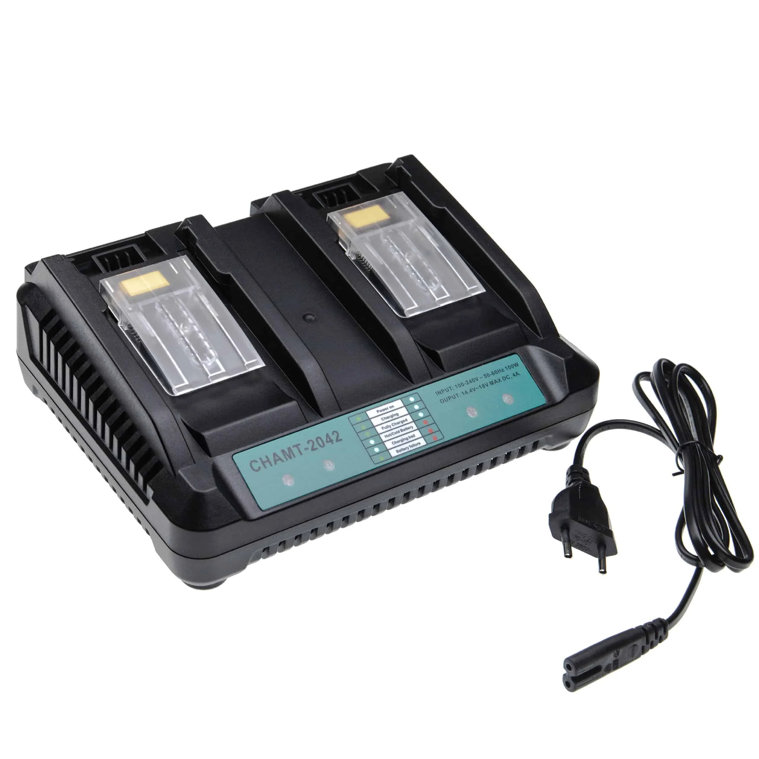 Chargeur double remplace Makita DC18RD pour batterie d'outil électrique Makita - Li-ion, 4,0A