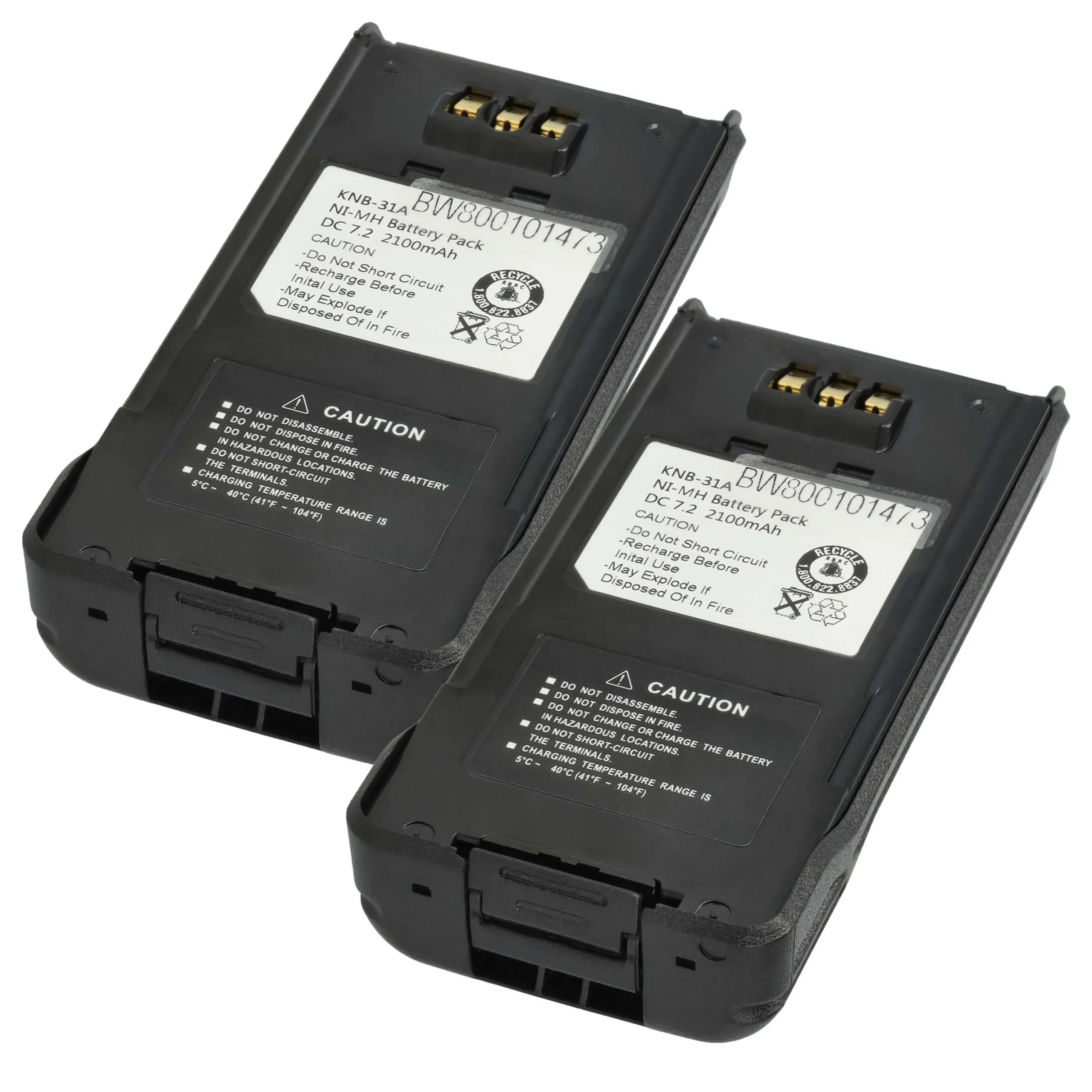 2x Batteries remplace Kenwood KNB-32N, KNB-31A, KNB-33L pour radio talkie-walkie Kenwood- 2100mAh 7,2V NiMH