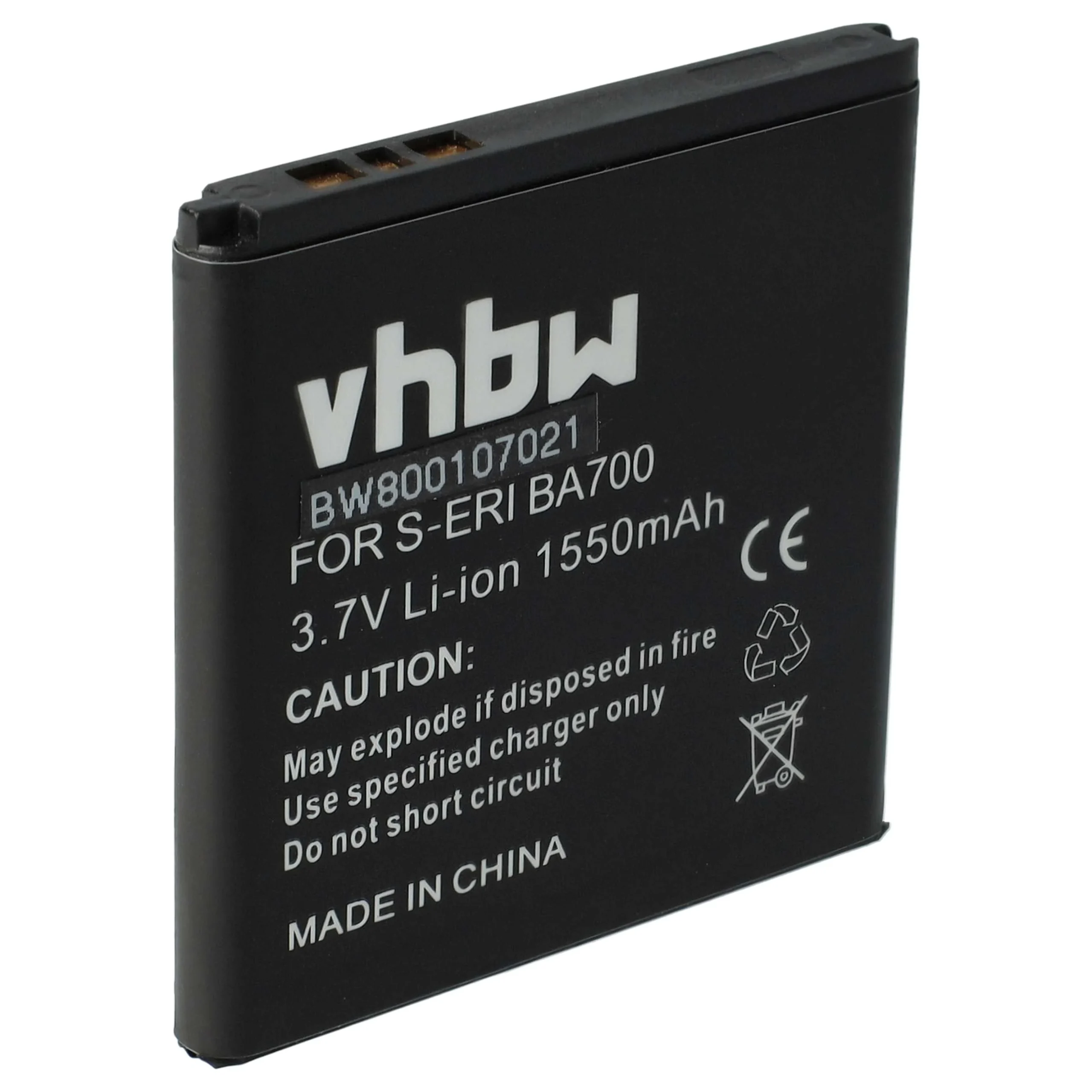 Batterie remplace Sony-Ericsson BA700 téléphone portable Sony-Ericsson - 1550mAh 3,7V Li-ion