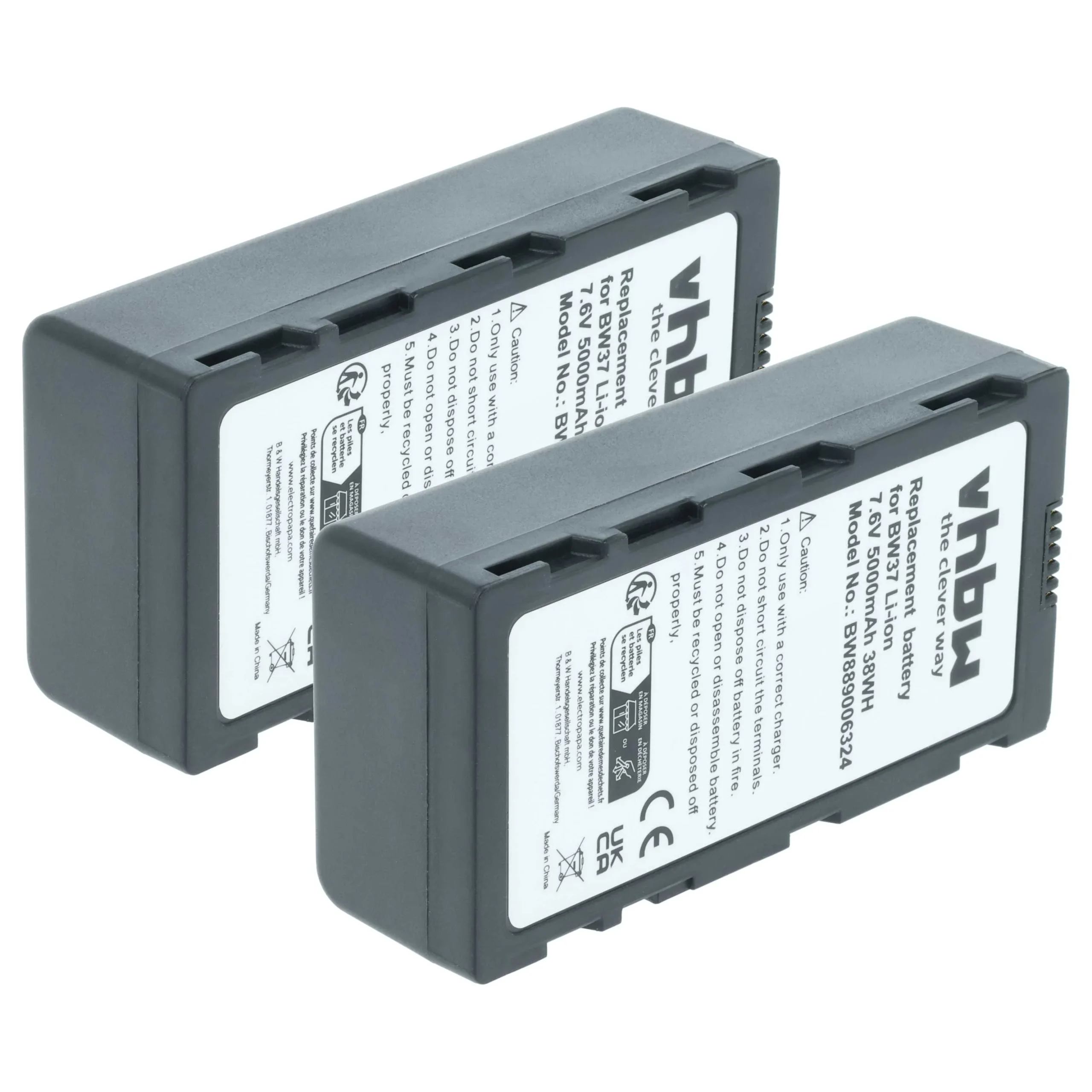 2 Batteries remplace DJI WB37 pour manette de drone DJI - 5000mAh 7,4V Li-polymère