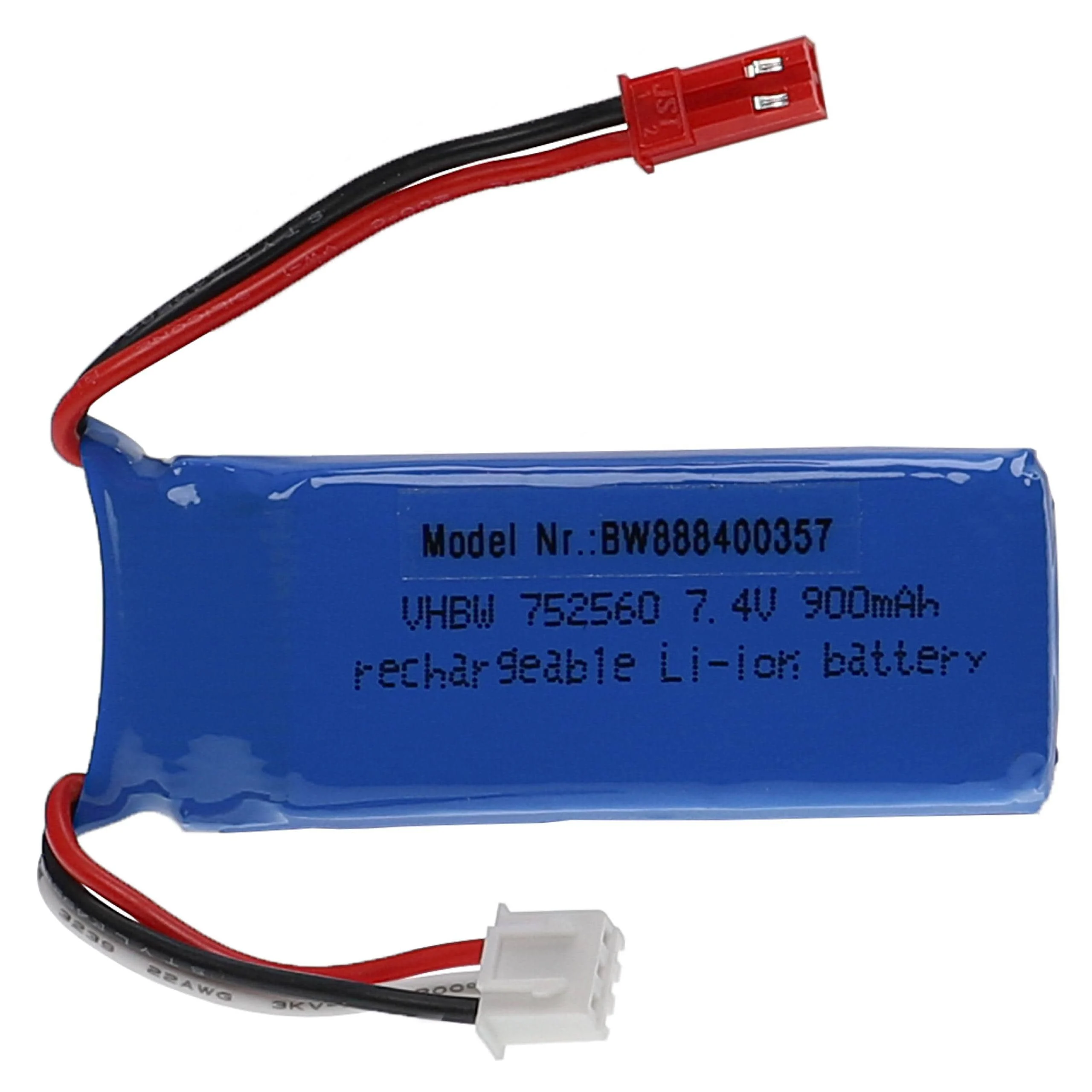 Batterie modèle radio-télécommandé - 900mAh 7,4V Li-polymère, BEC