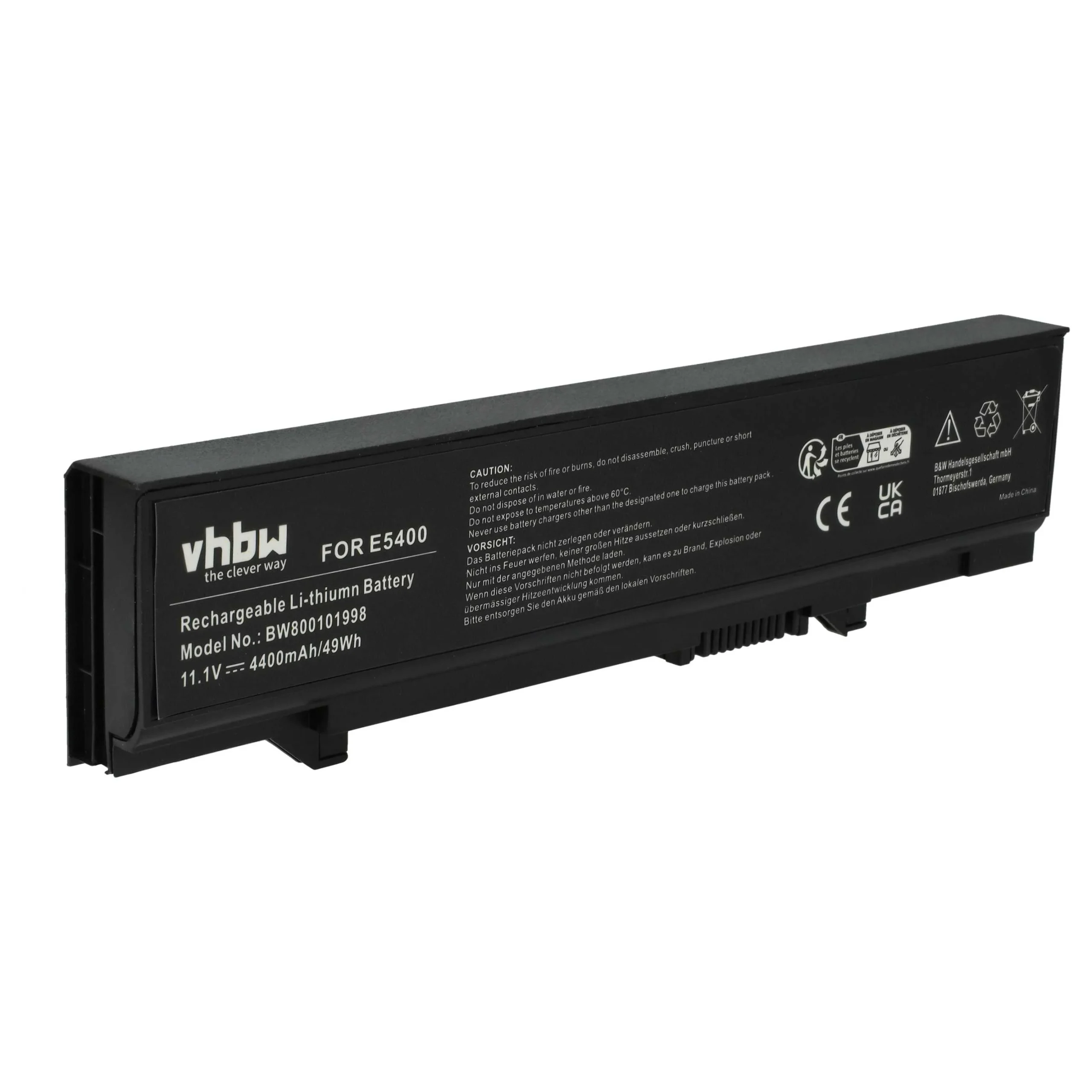 Batterie remplace Dell 312-0762, 312-0769 pour ordinateur portable Dell- 4400mAh 11,1V Li-ion, gris argenté
