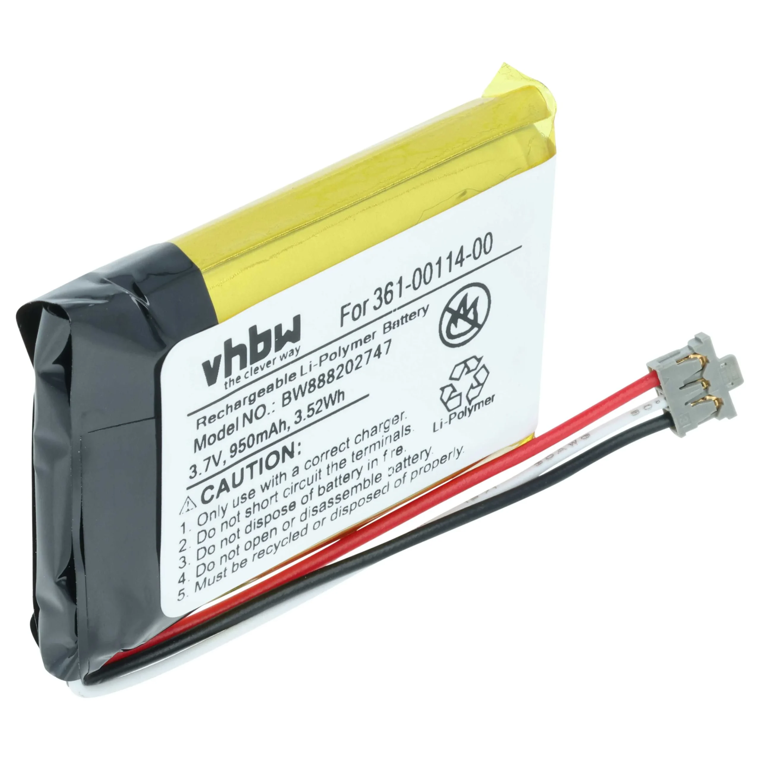 Batterie remplace Garmin 361-00114-00 communciateur satellite GPS - 950mAh 3,7V Li-ion