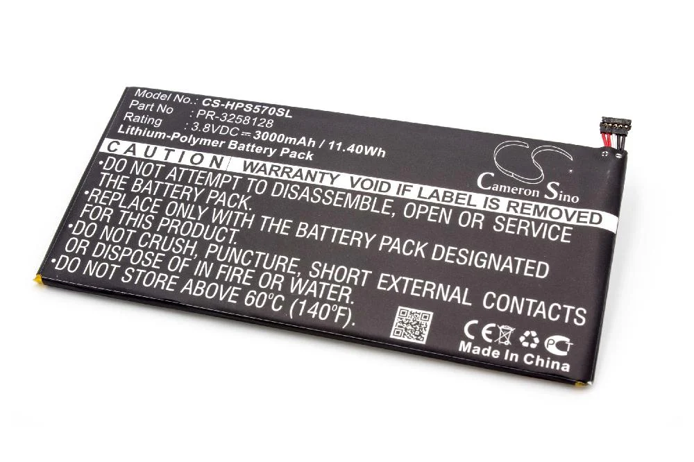 Batterie remplace 795065-001, PR-3258128 tablette - 3000mAh 3,8V Li-polymère