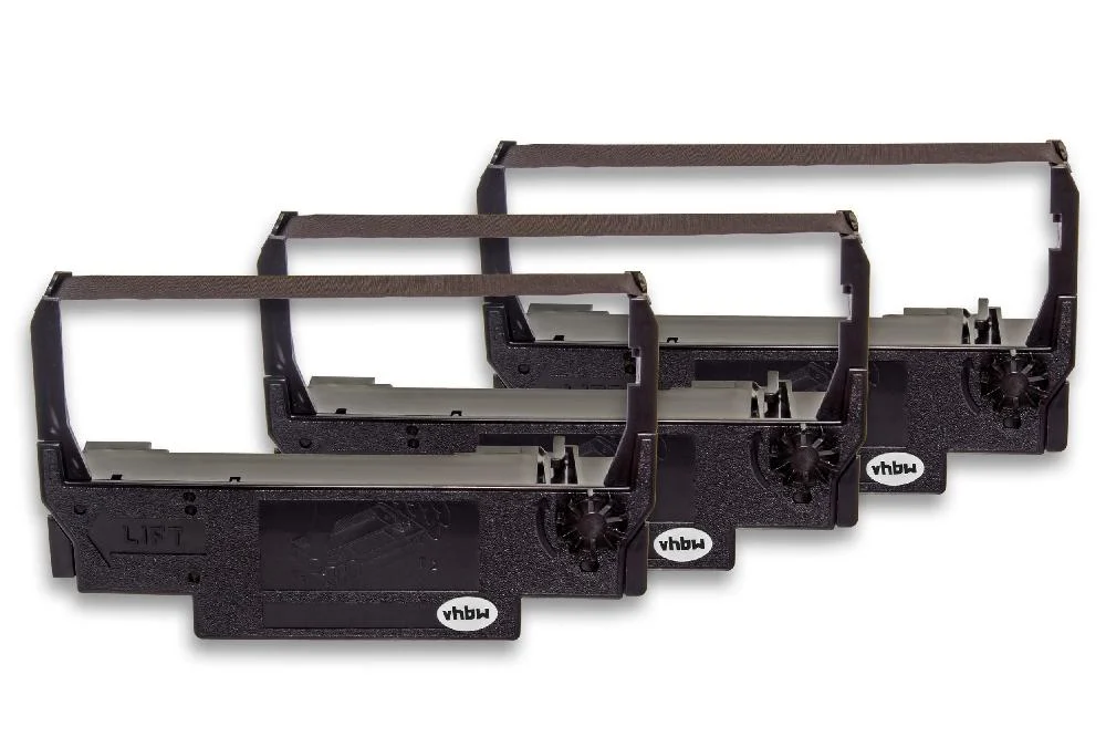 3x Ruban encreur remplace Epson C43S015451, ERC-30, 655N pour imprimante matricielle / étiquette - noir