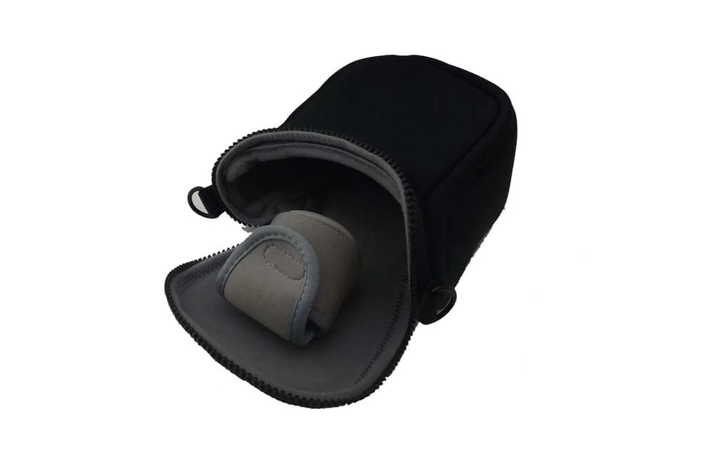Sacoche pour appareil photo Fujifilm, JVC, Panasonic, Nikon – noir, avec sangle, 16x14,6x 10,1cm - Accessoires pour appareils photo