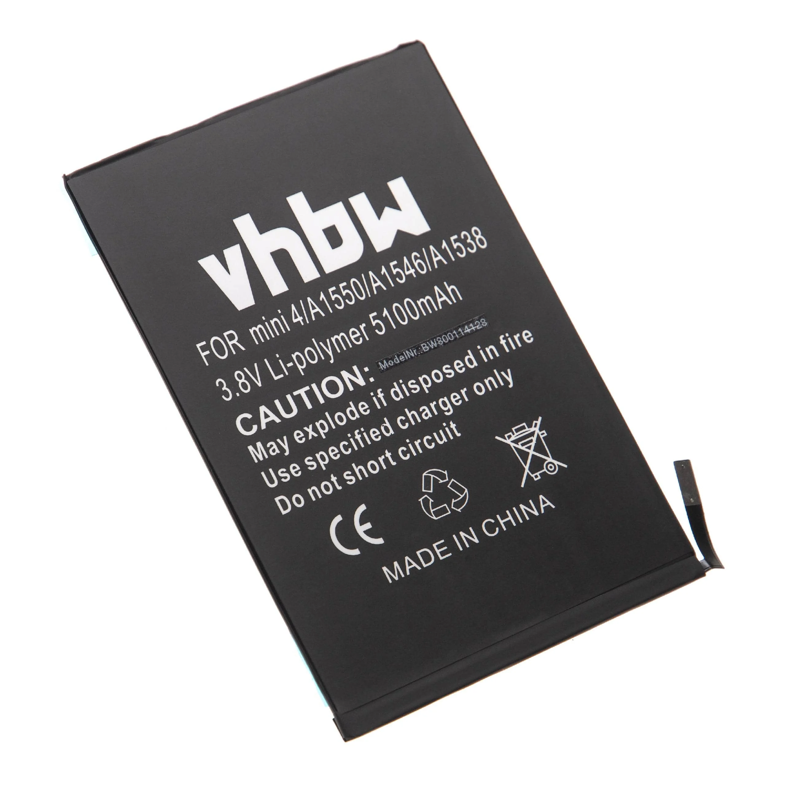 Batterie remplace Apple 020-00297, A1546 tablette - 5100mAh 3,8V Li-polymère