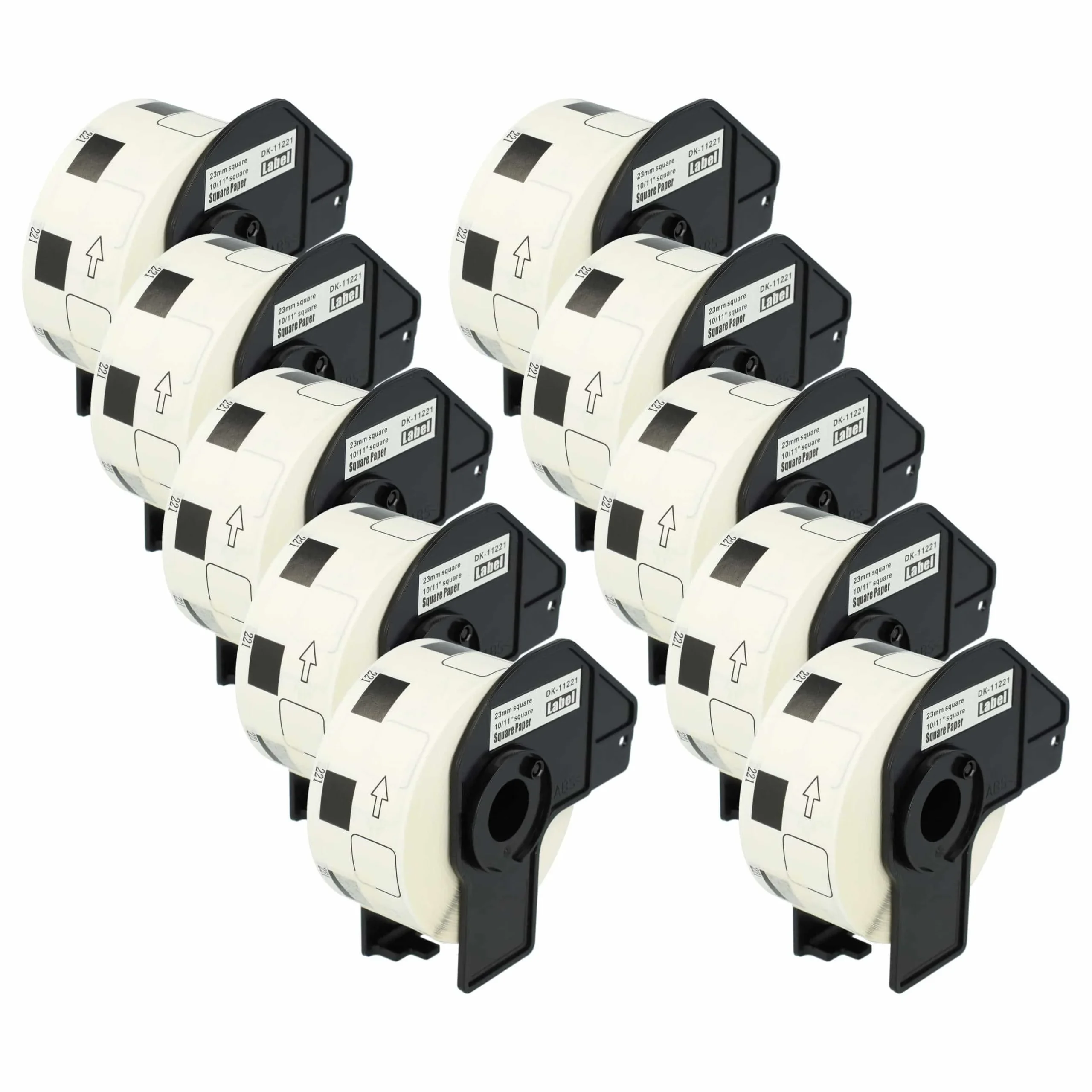 10x Étiquette remplacent Brother DK-11221 pour imprimante étiqueteuse - premium 23mm x 23mm + support