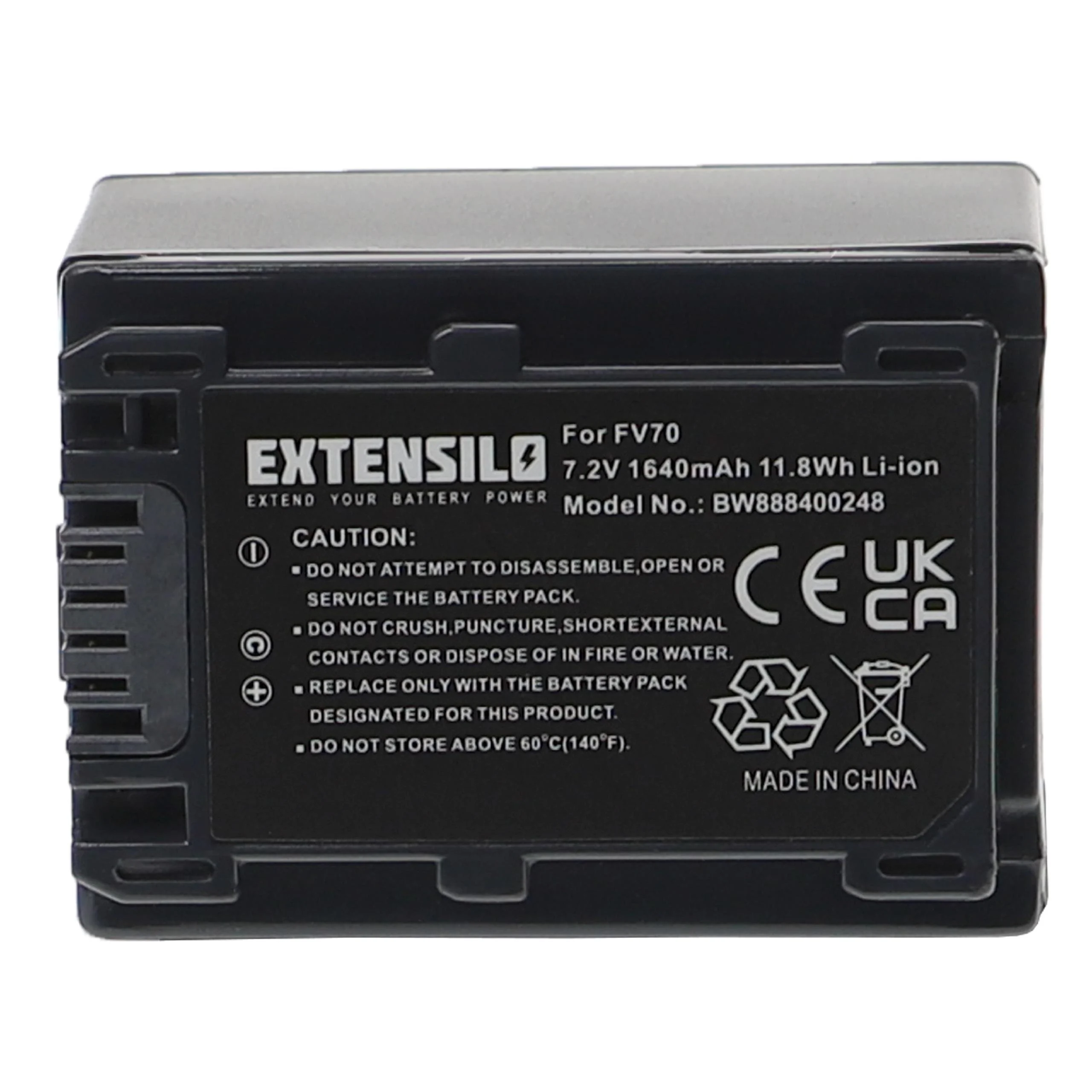 Batterie remplace Sony NP-FH100, NP-FH50, NP-FH71, NP-FV100 pour appareil photo Sony- 1640mAh 7,2V Li-ion