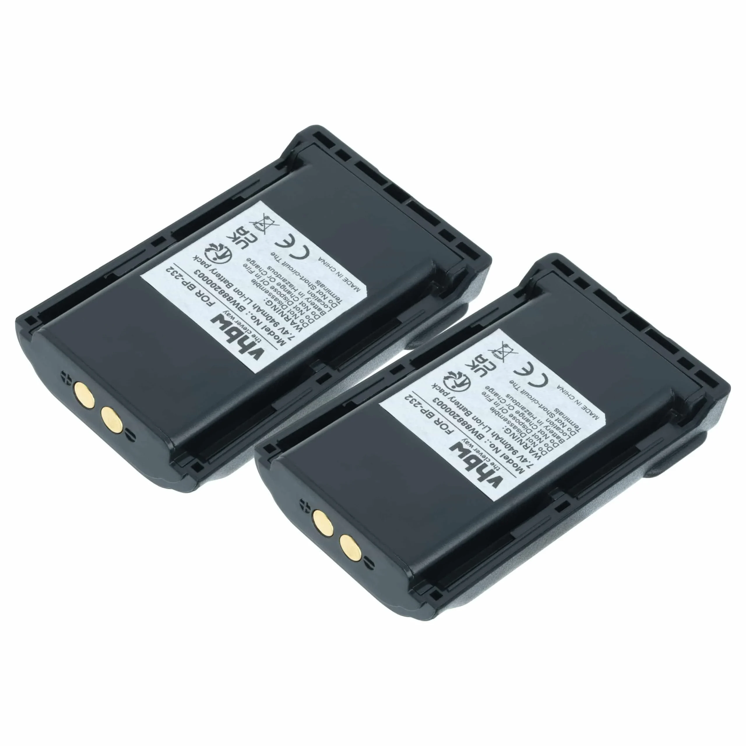 2x Batteries remplace Icom BJ-2000, BP-231, BP-230, BP-230N pour radio talkie-walkie Icom- 940mAh 7,4V Li-ion