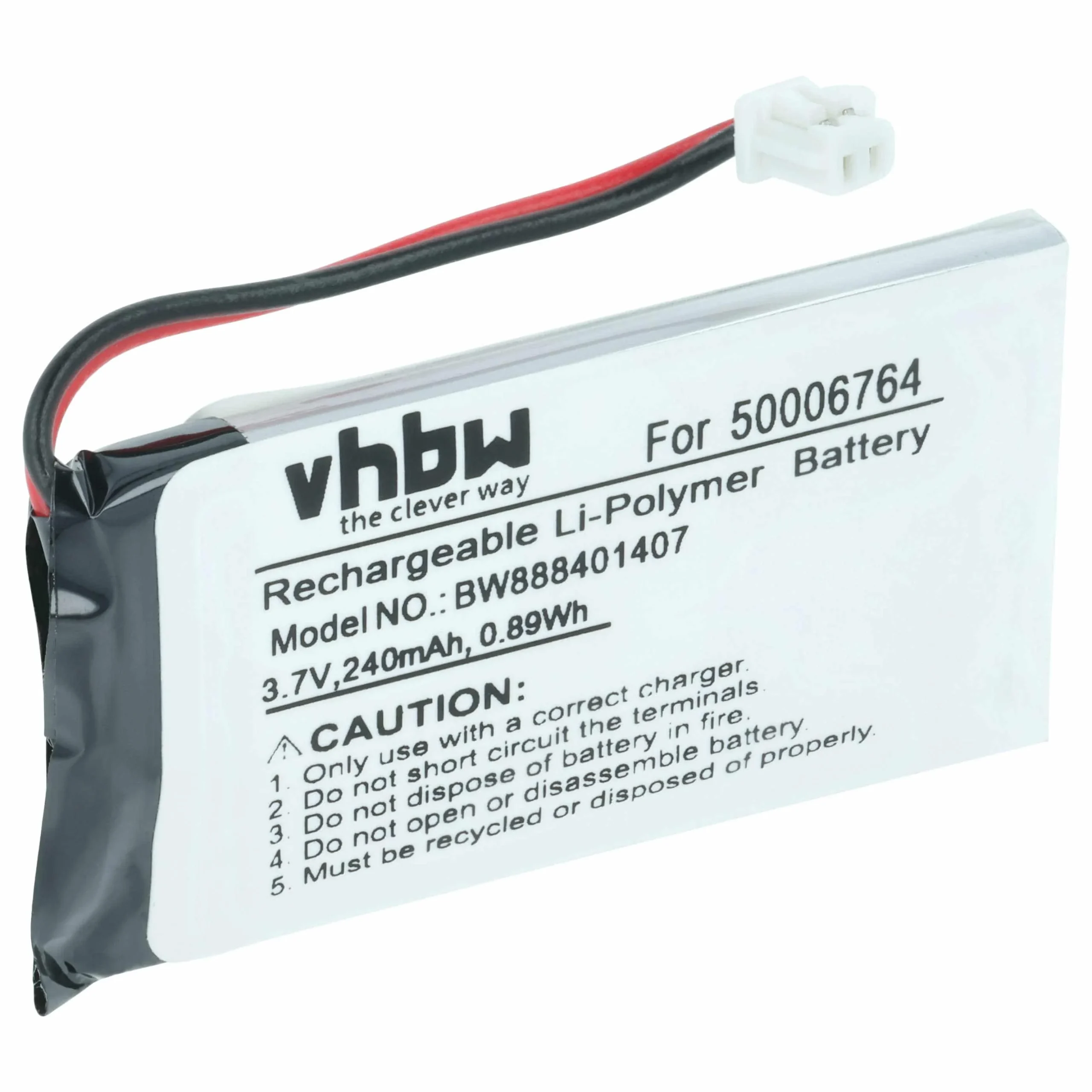 Batterie remplace Mitel 50006764, 50005711 pour téléphone Mitel - 240mAh 3,7V Li-polymère
