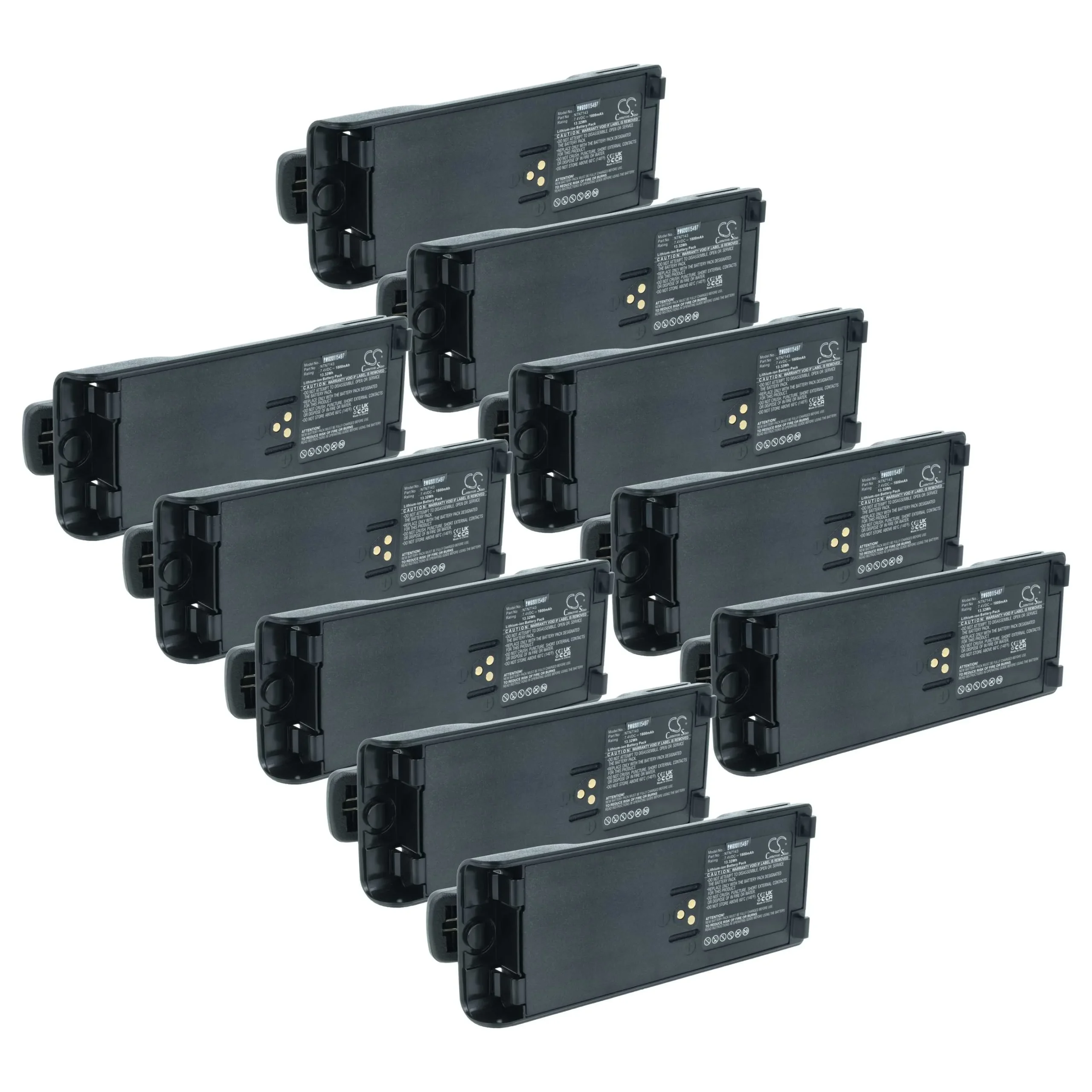 10x Batteries remplace Motorola NTN7143, FuG11b pour radio talkie-walkie Motorola- 1800mAh 7,4V Li-ion