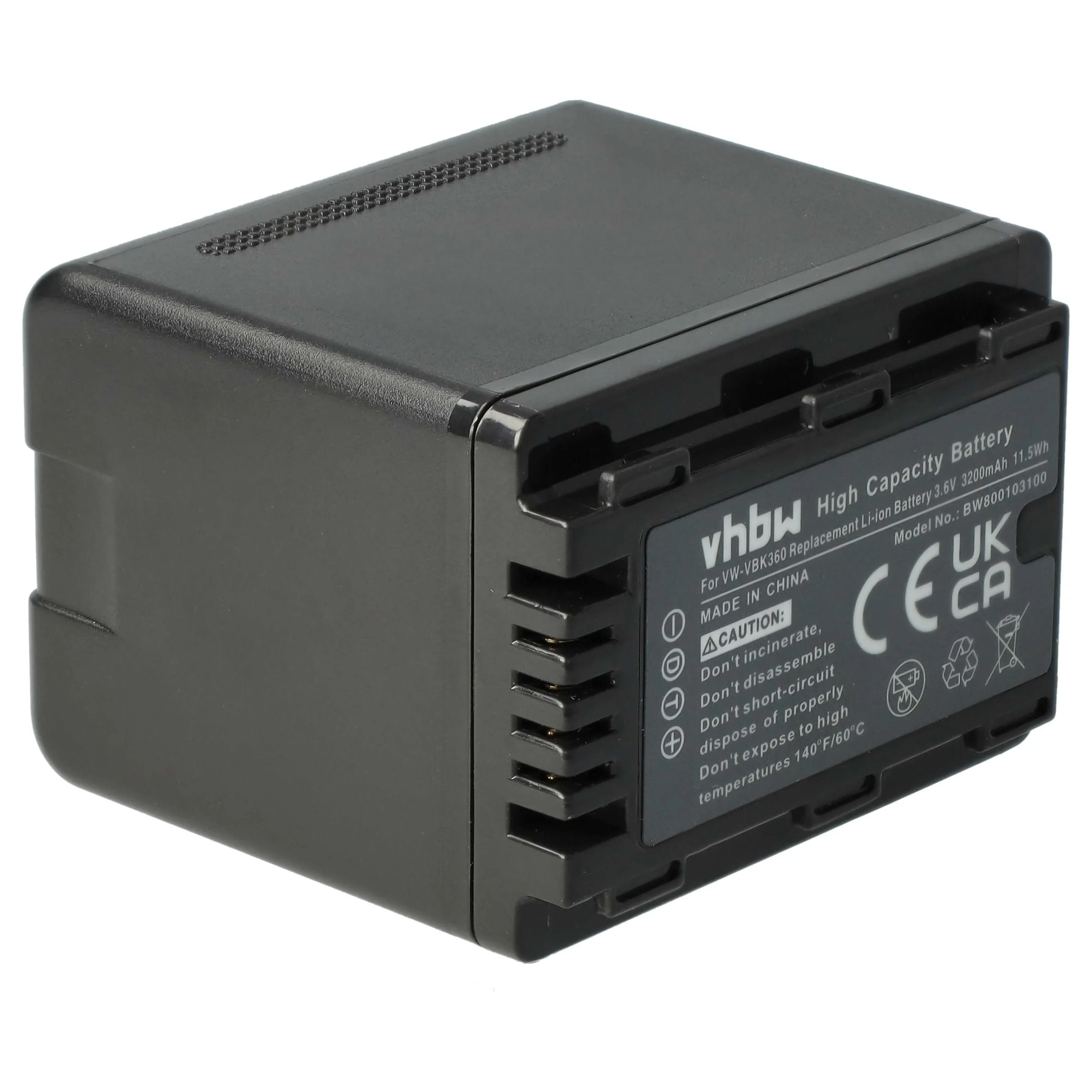Batterie remplace Panasonic VW-VBK180, VW-VBK180-K pour caméscope Panasonic- 3200mAh 3,6V Li-ion avec puce