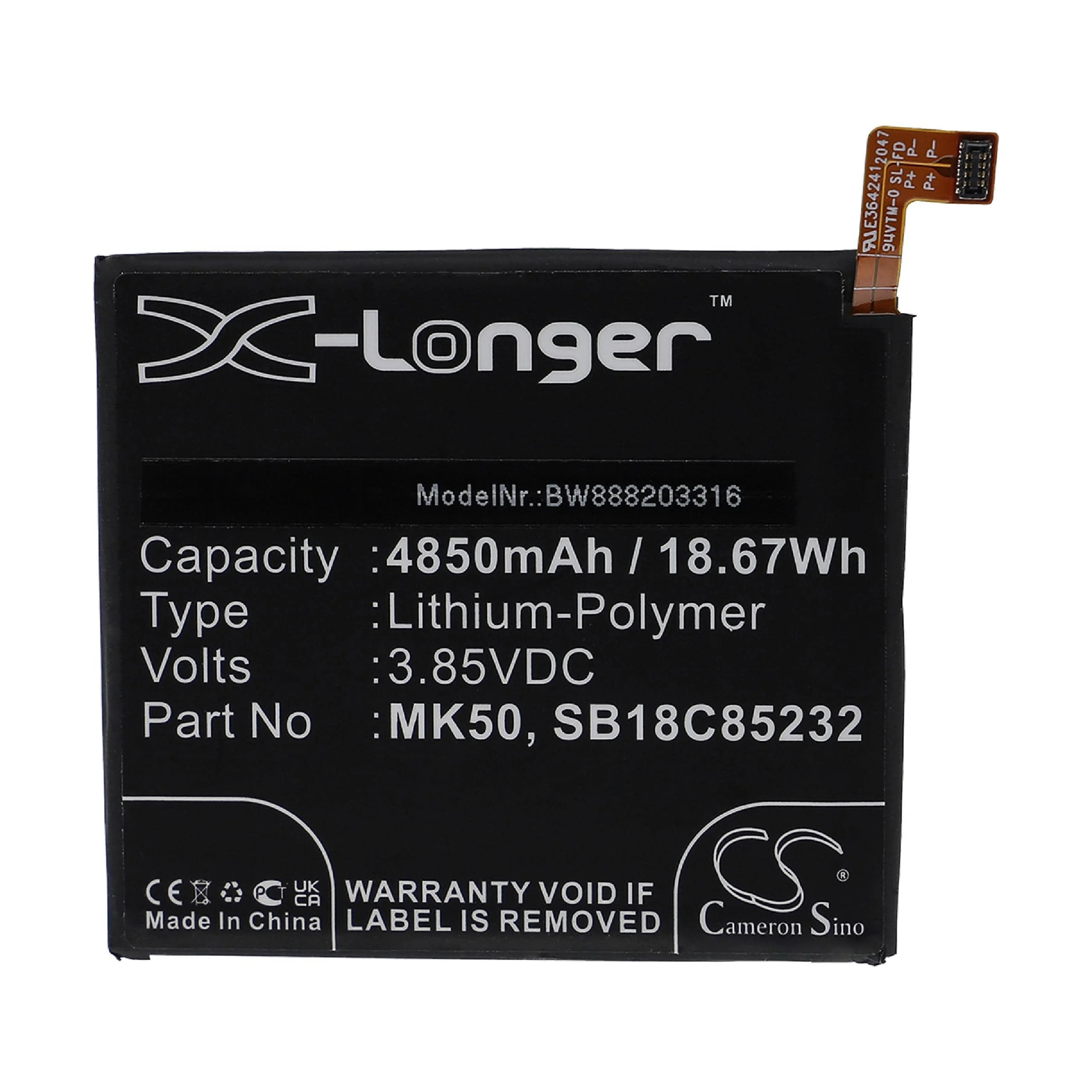 Batterie remplace Motorola MK50, SB18C85232 téléphone portable Motorola - 4850mAh 3,85V Li-polymère