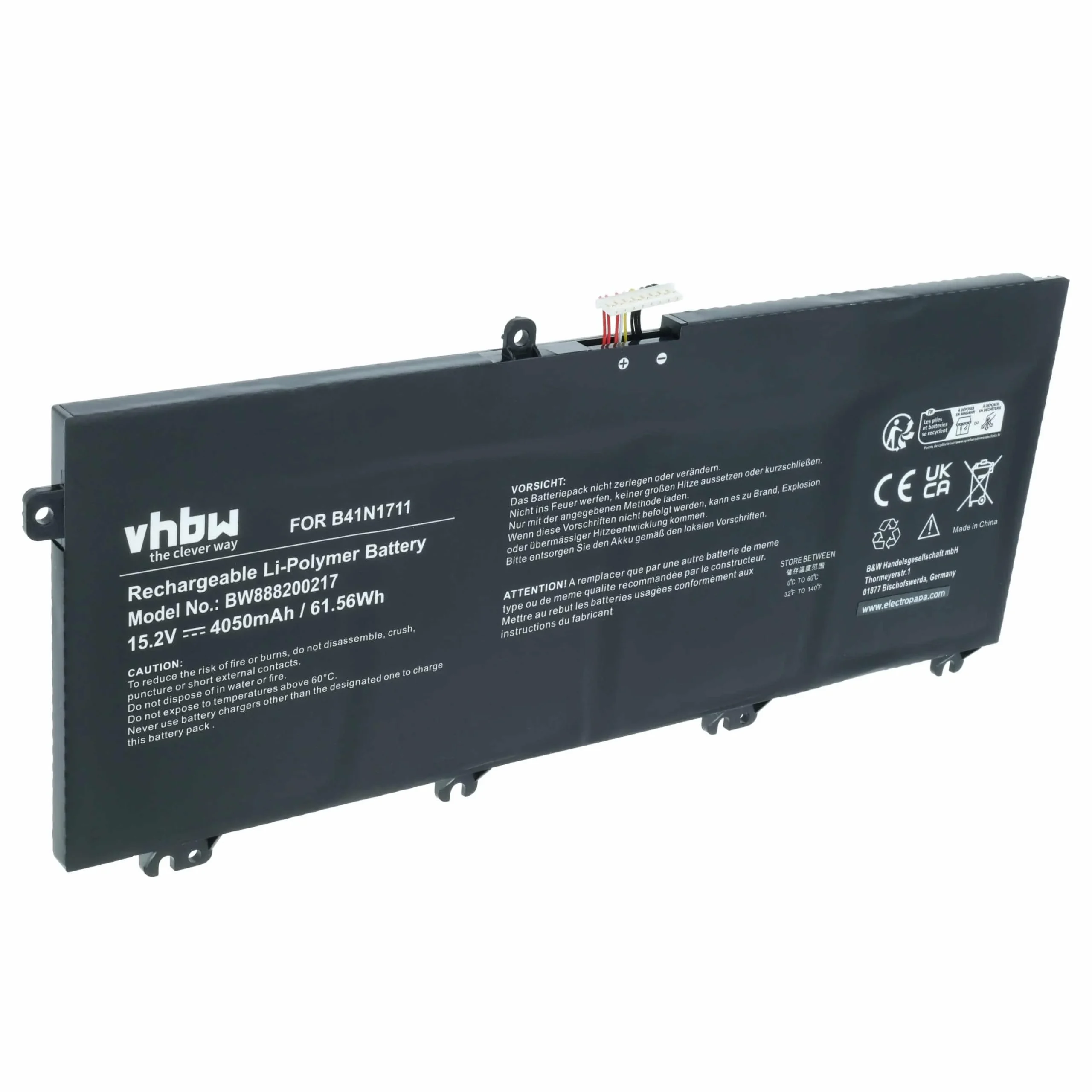 Batterie remplace Asus 0B200-02730100, B41N1711 pour ordinateur portable Asus- 4050mAh 15,2V Li-polymère