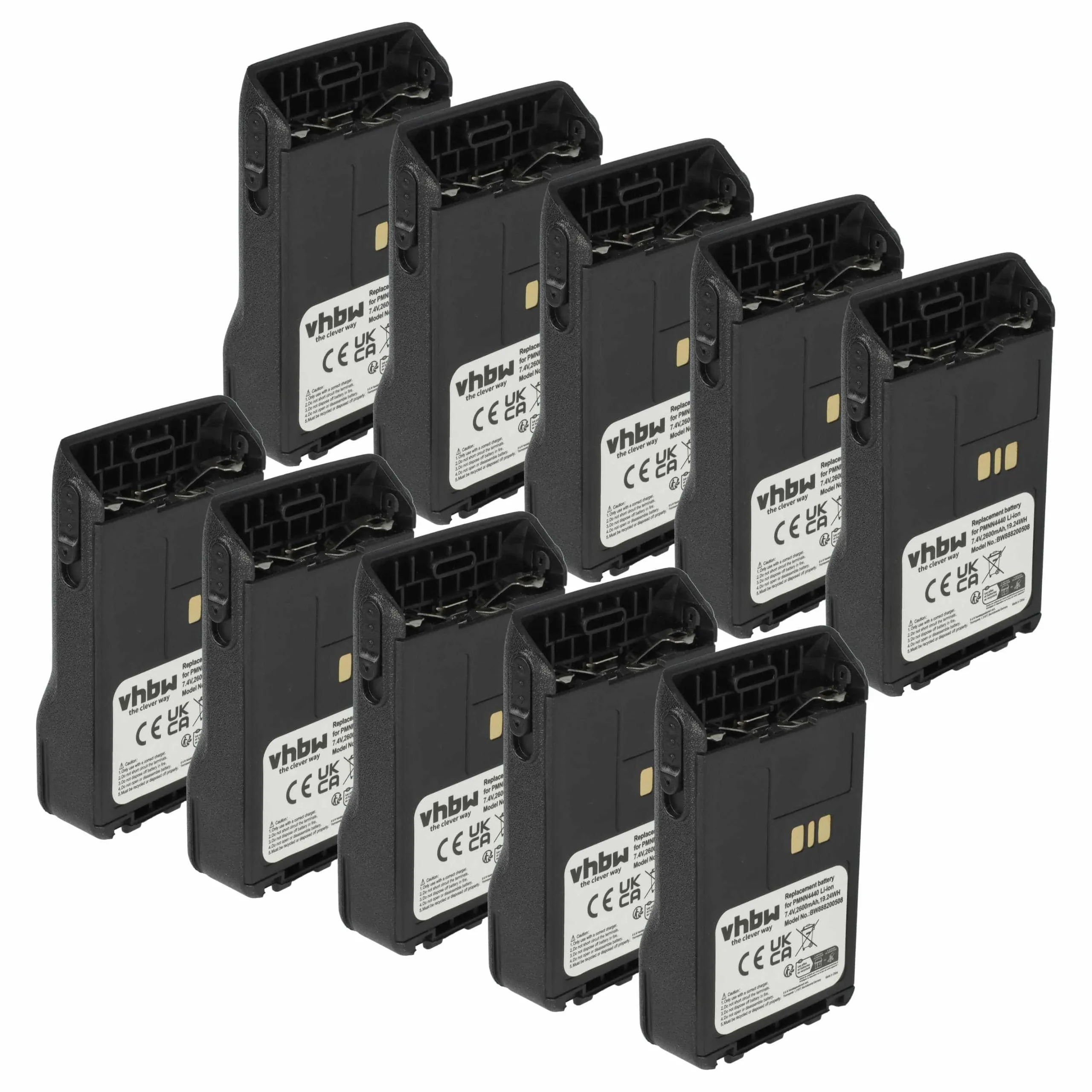 10x Batteries remplace Motorola PMNN4440, PMNN4440AR pour radio talkie-walkie Motorola- 2600mAh 7,4V Li-ion